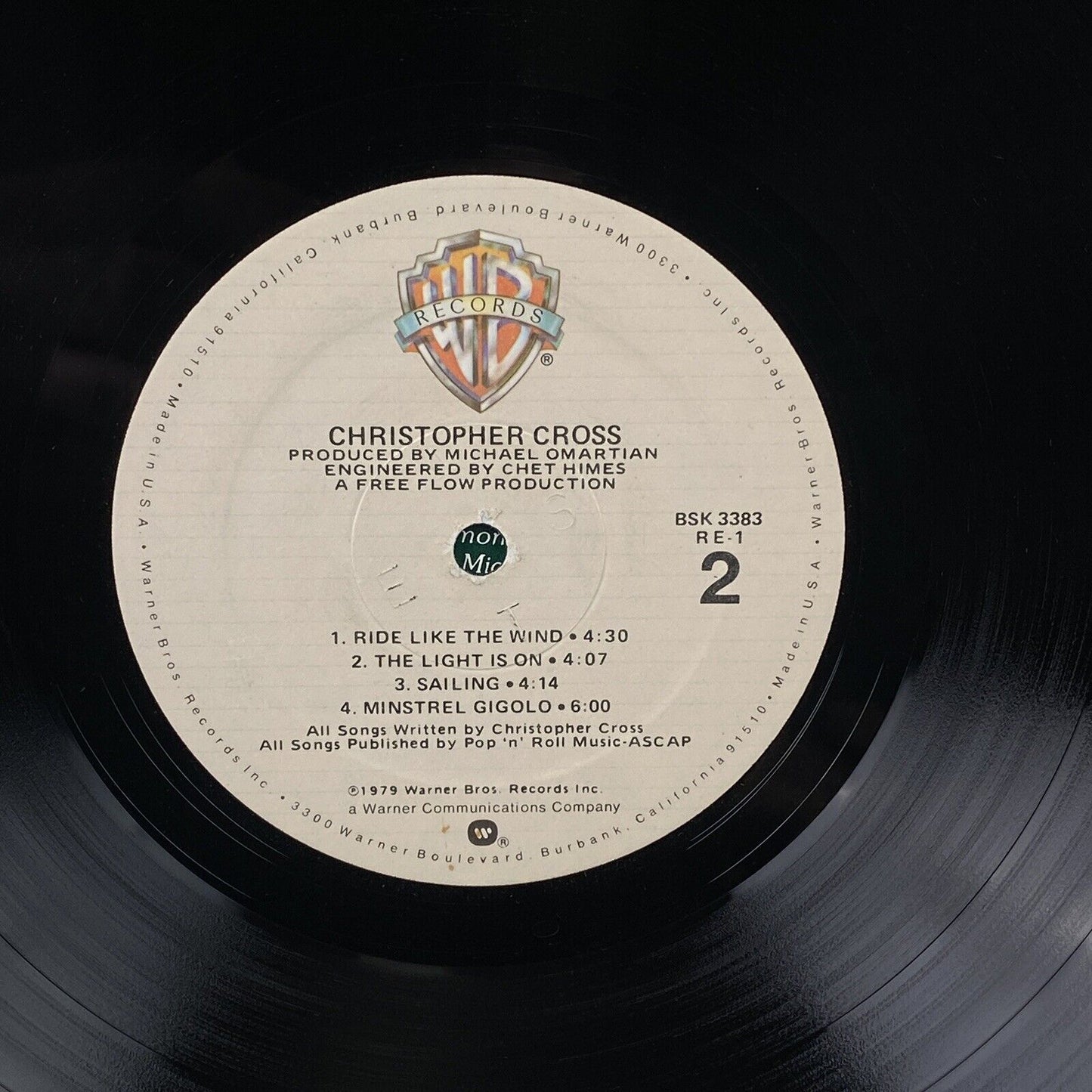 Christopher Cross 1979 Yacht Rock Classic Vinyl LP Record