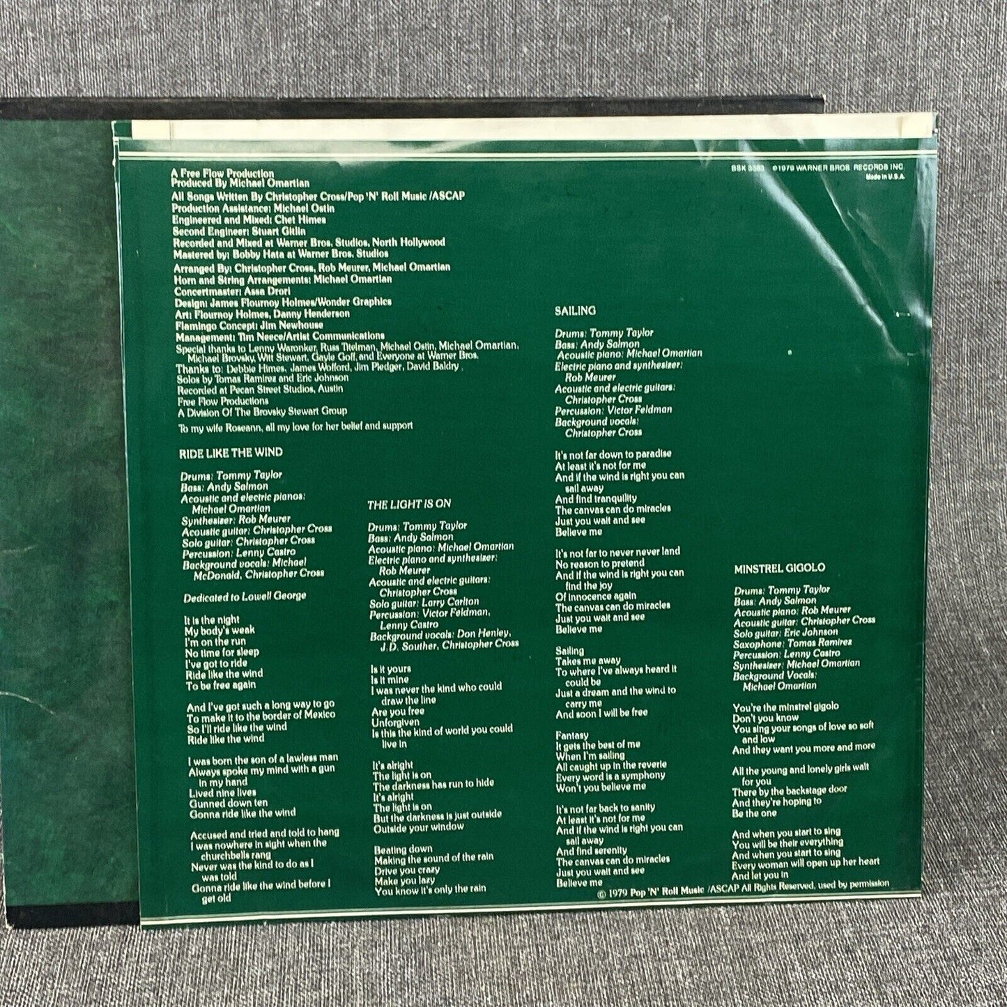 Christopher Cross 1979 Yacht Rock Classic Vinyl LP Record