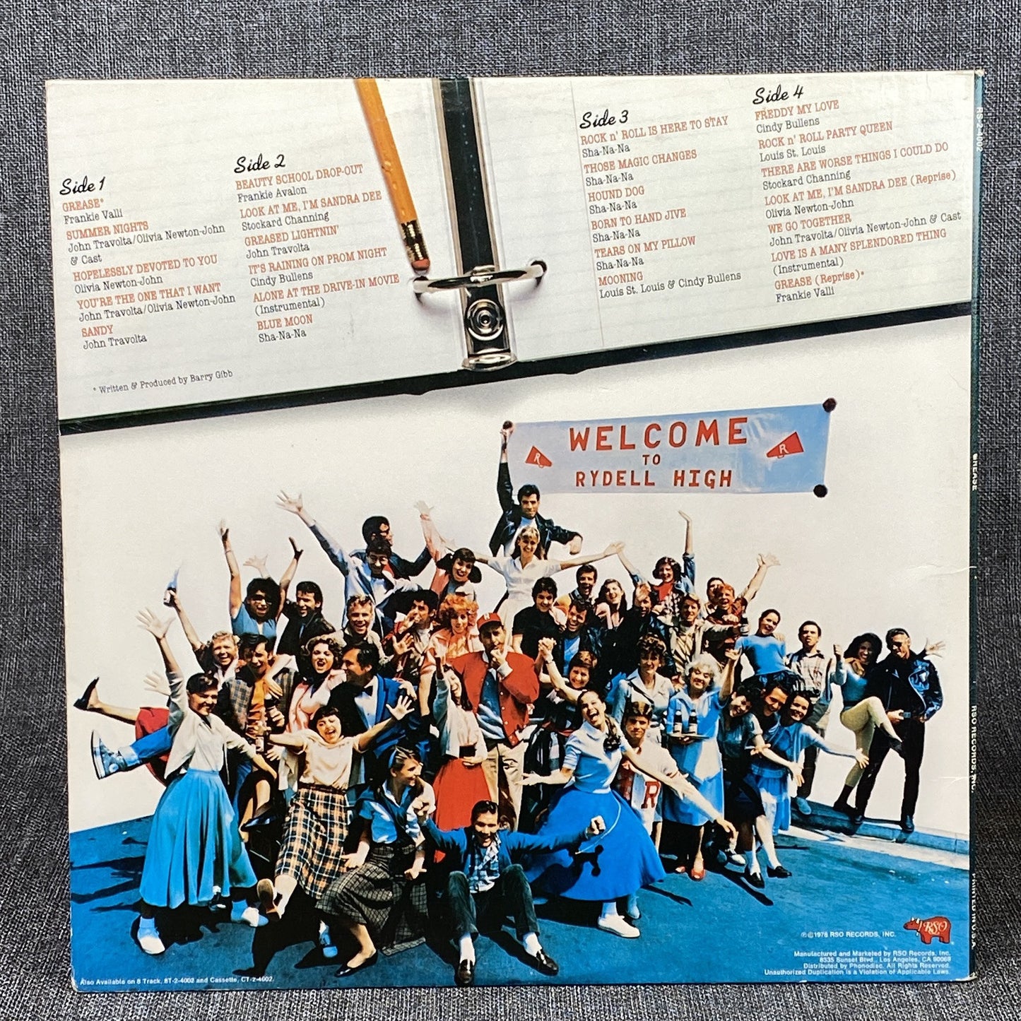 Grease Travolta Newton Movie Soundtrack Double Vinyl Record RSO Records 1978