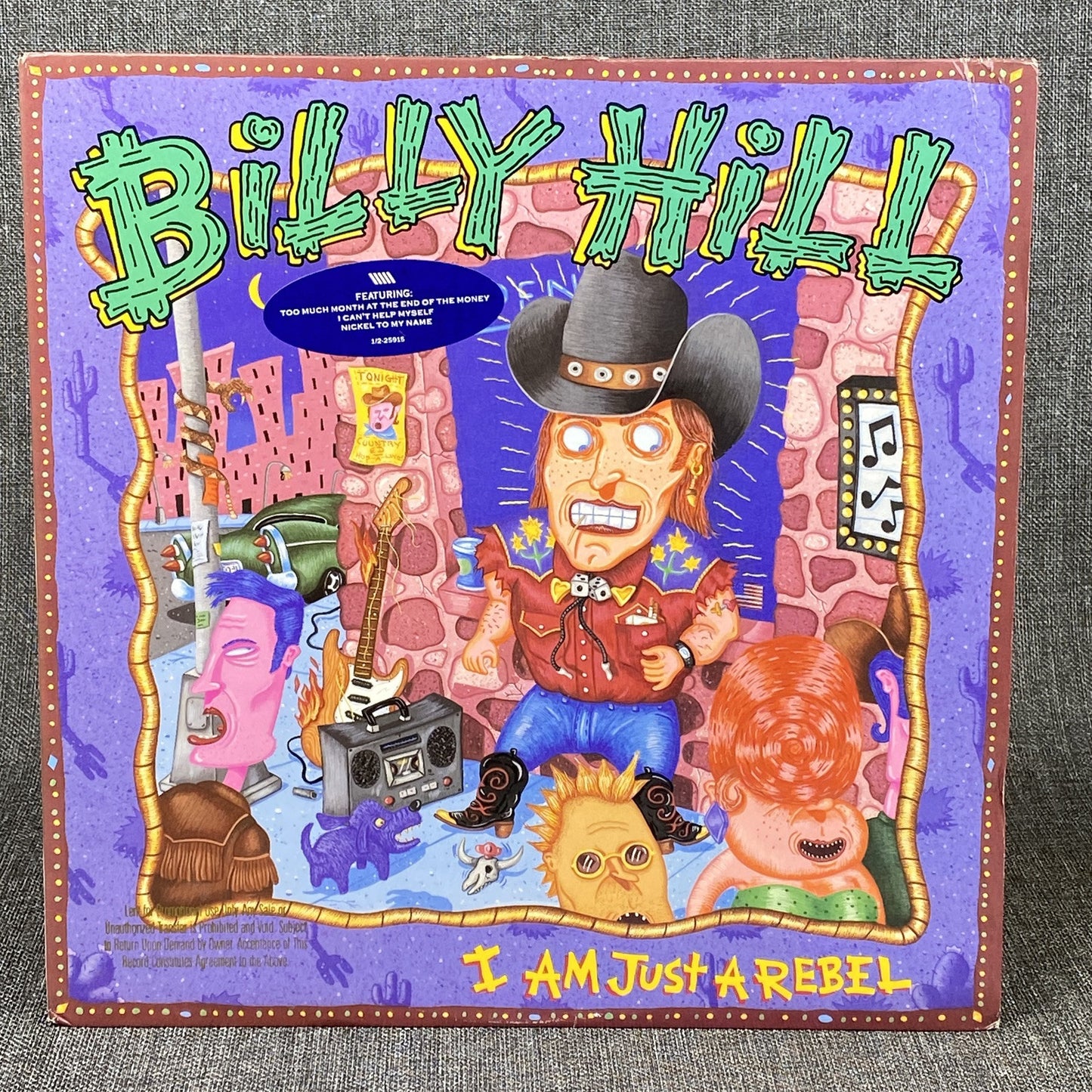Billy Hill, I am just a Rebel, LP Vinyl Record PROMOTIONAL , 1989