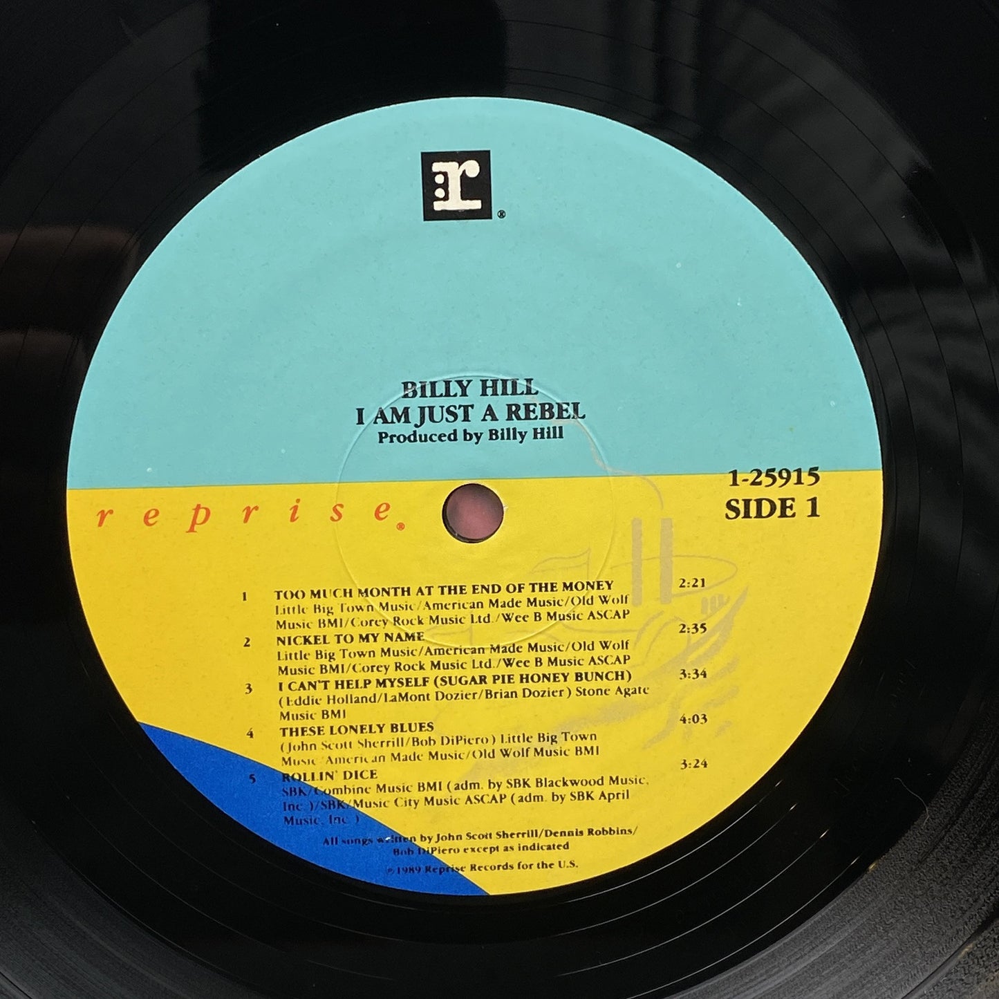 Billy Hill, I am just a Rebel, LP Vinyl Record PROMOTIONAL , 1989