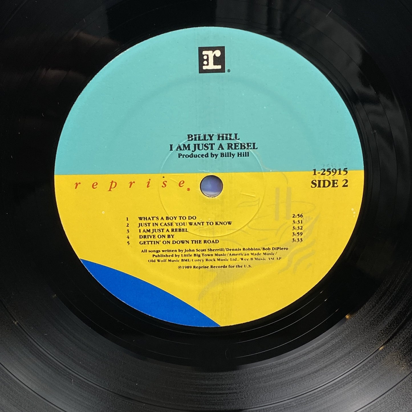 Billy Hill, I am just a Rebel, LP Vinyl Record PROMOTIONAL , 1989