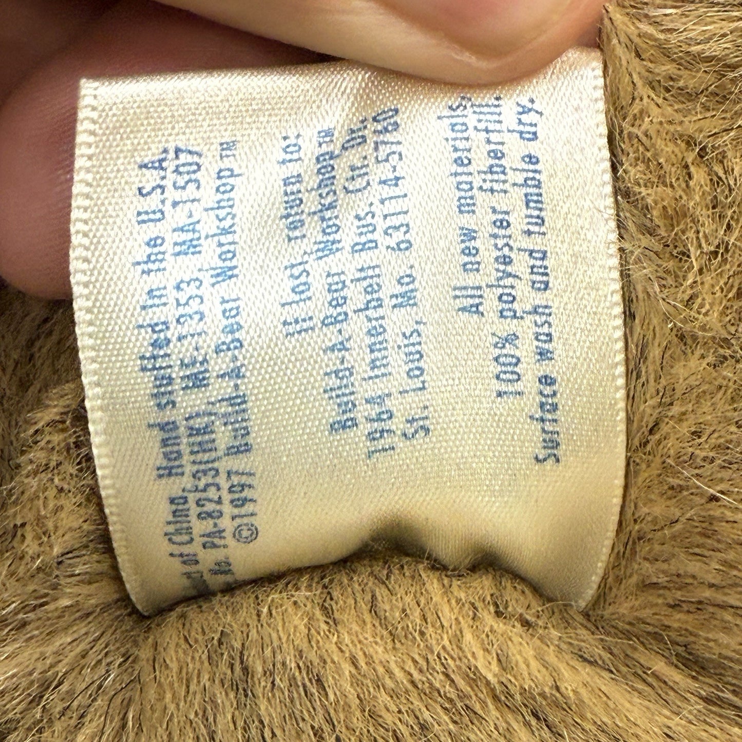 Vintage 1997 Build a Bear Plush Brown Bearemy Bear stuffed Animal 15" Retired