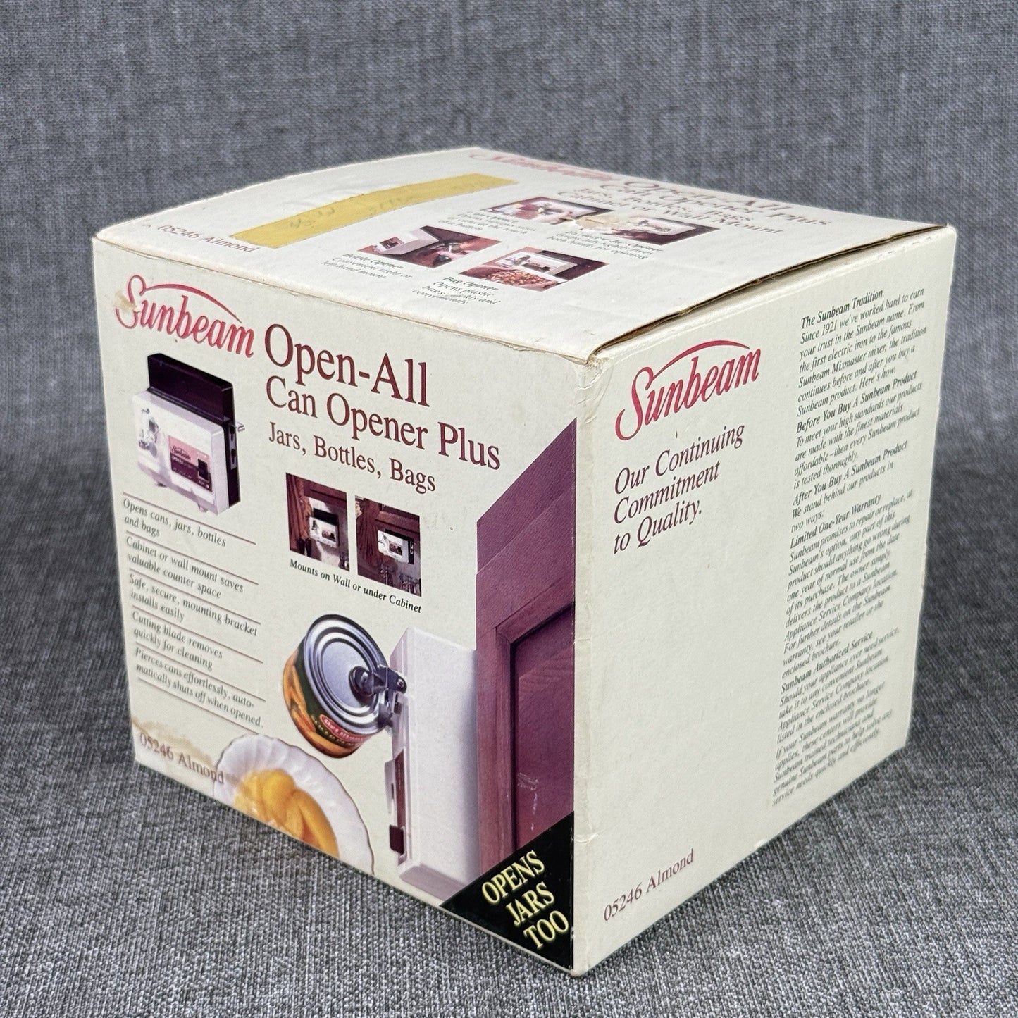 Vintage Sunbeam Open-All Can Opener Plus 05246 Almond NOS