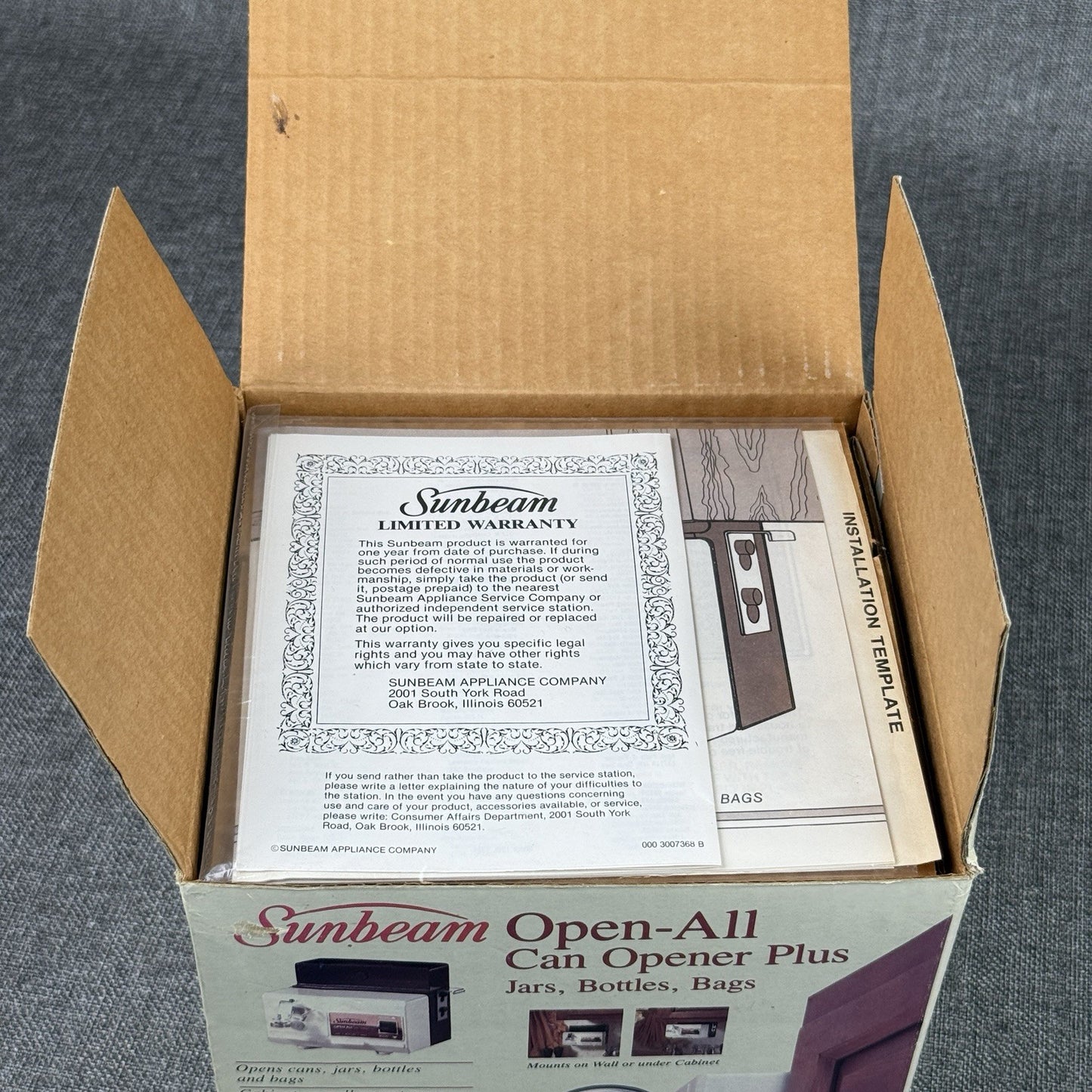 Vintage Sunbeam Open-All Can Opener Plus 05246 Almond NOS