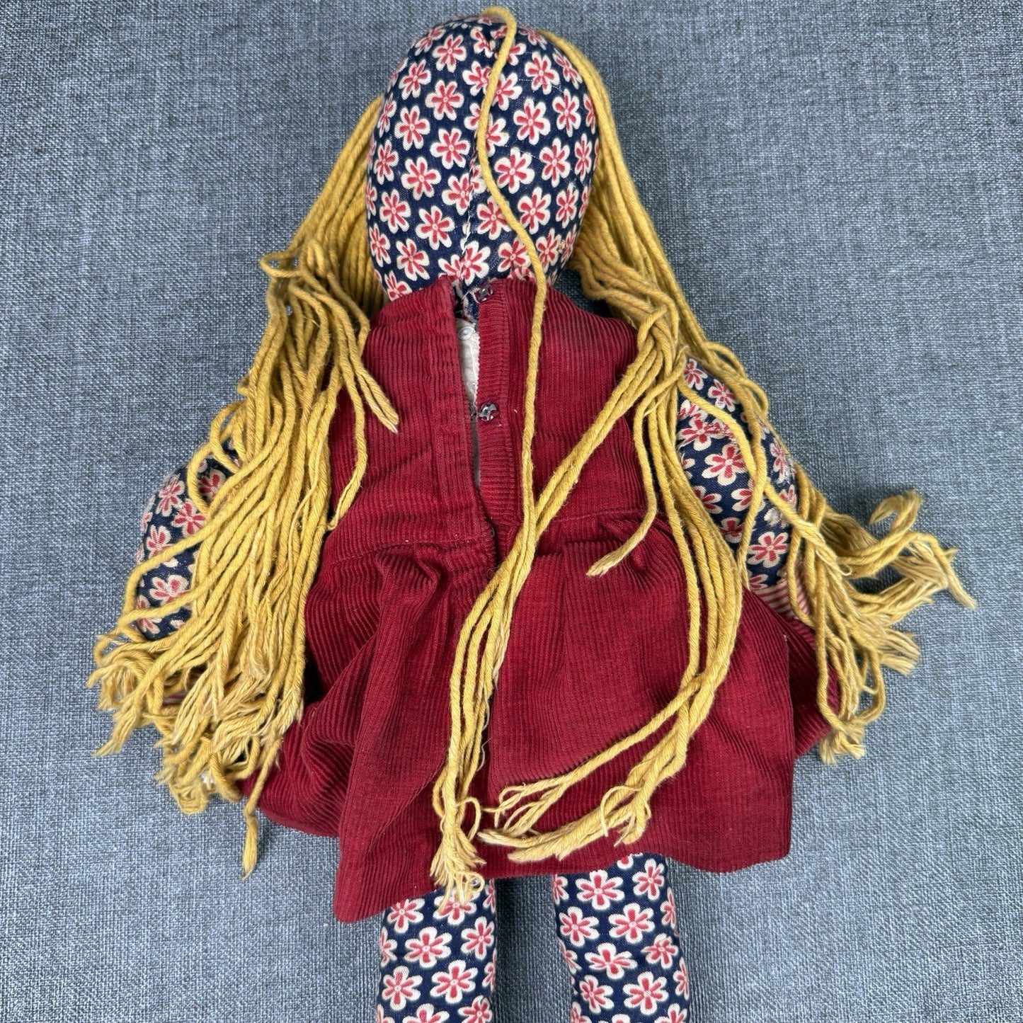 Looby Loo Doll VTG Fabric Rag Doll 1960s Character Hard Face Long Legs 21"
