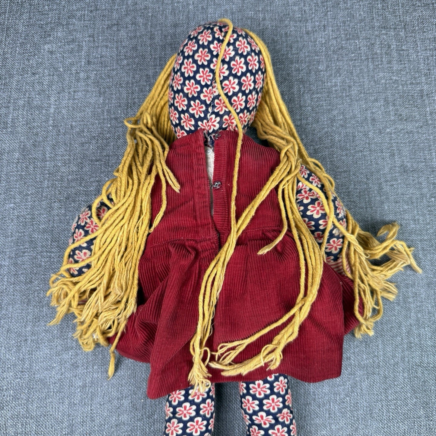 Looby Loo Doll VTG Fabric Rag Doll 1960s Character Hard Face Long Legs 21"