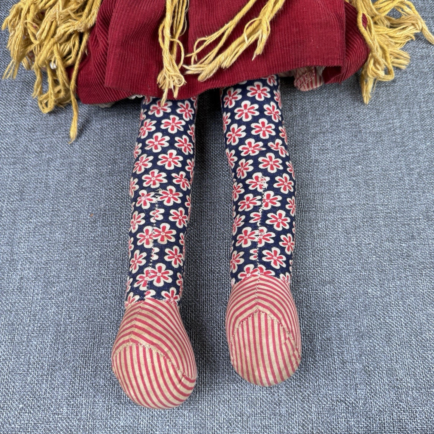 Looby Loo Doll VTG Fabric Rag Doll 1960s Character Hard Face Long Legs 21"
