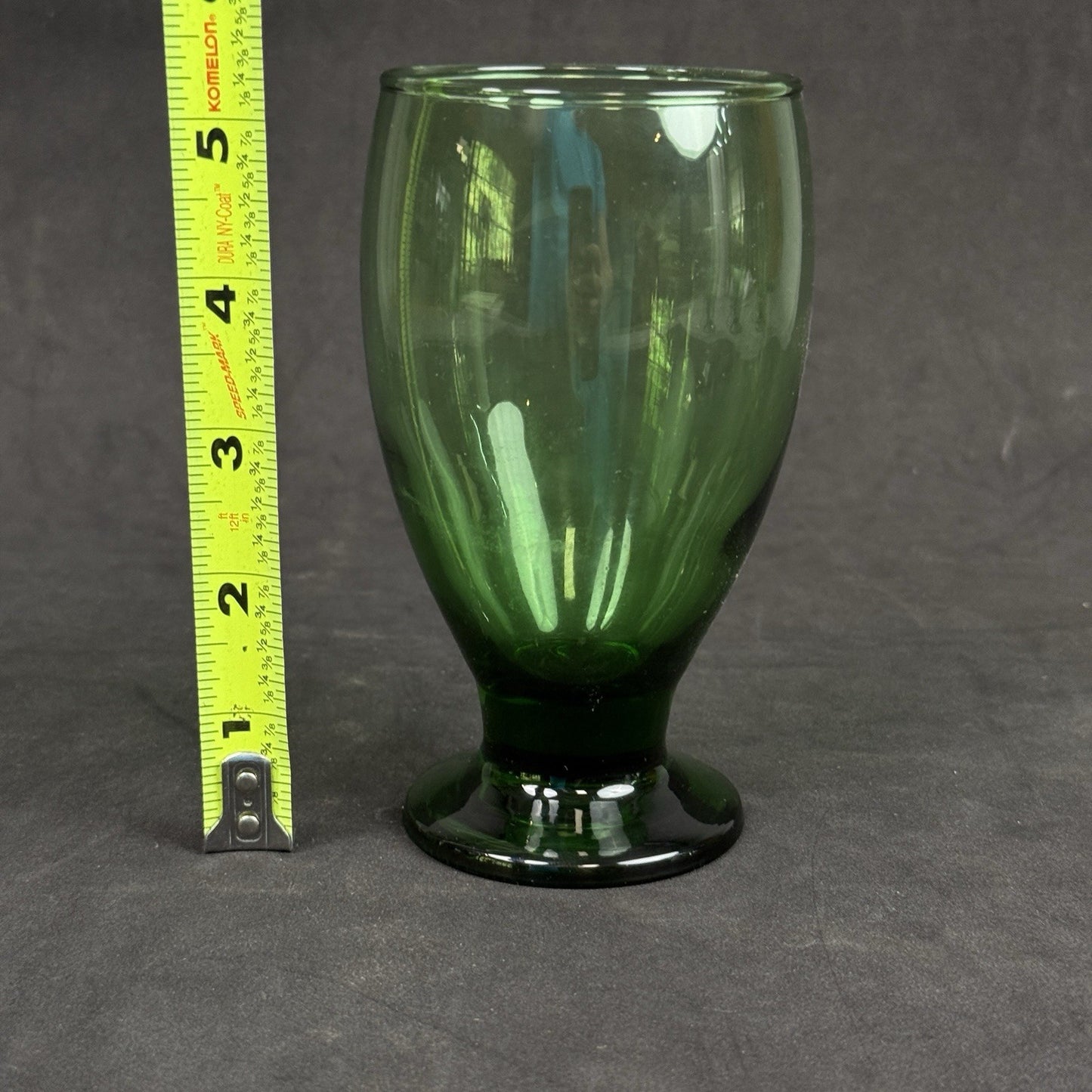 Set 4 Cristar Emerald Green Glass 5 1/4" Pedestal Water Wine Goblet Mid Century