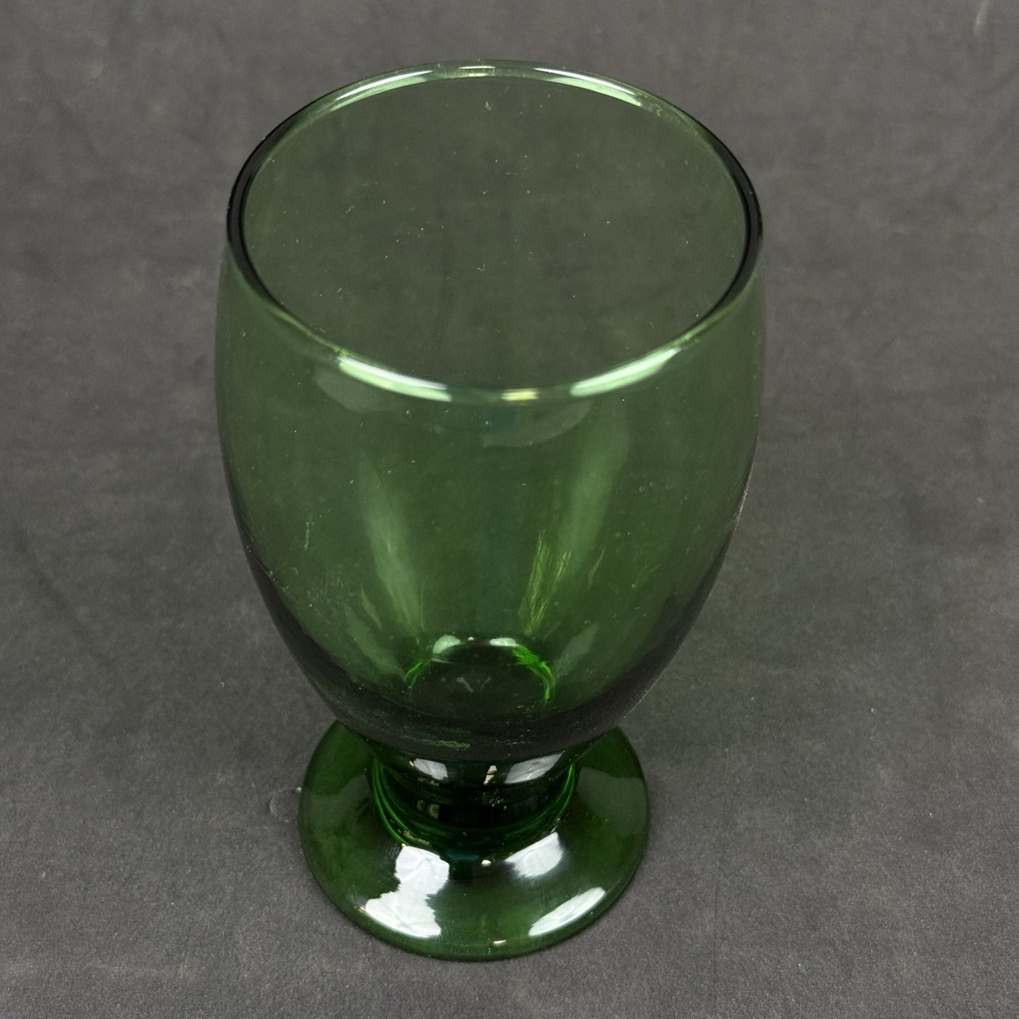 Set 4 Cristar Emerald Green Glass 5 1/4" Pedestal Water Wine Goblet Mid Century