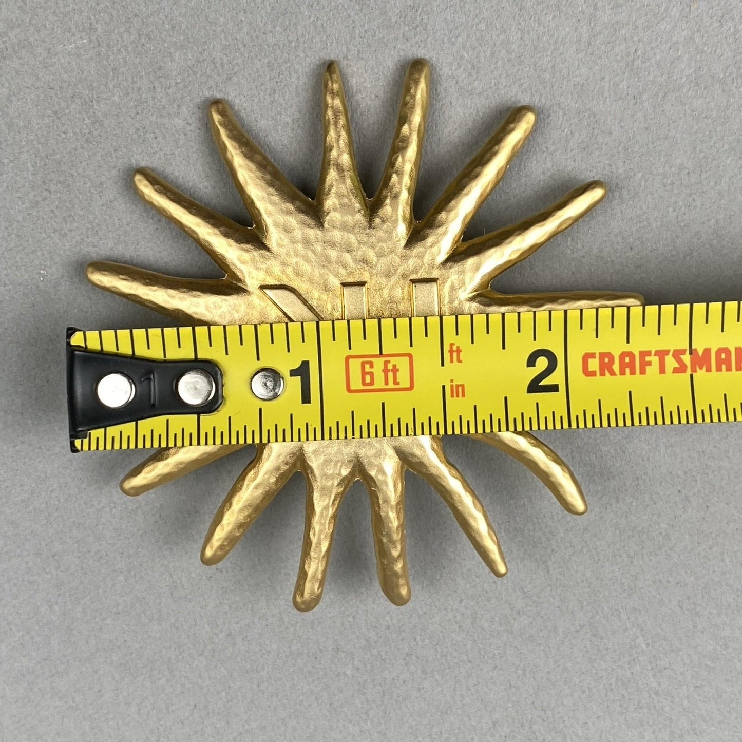 Vintage Helena Rubinstein Gold Tone Star / Sun shaped Brooch / Pin 2.25"