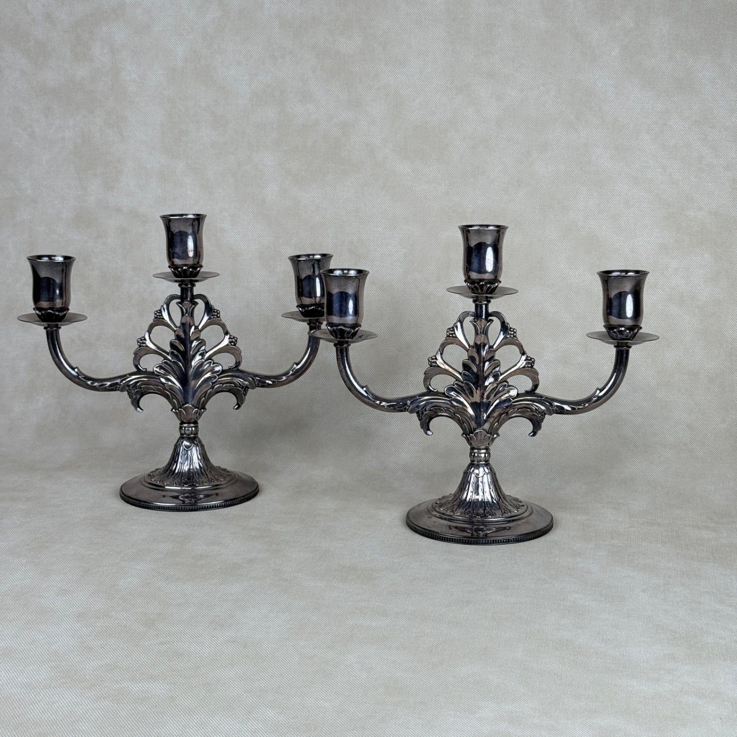 MARQUISE 1847 Rogers Bros 3 Candle Candelabra Silver Plated 009156 IS Stamped