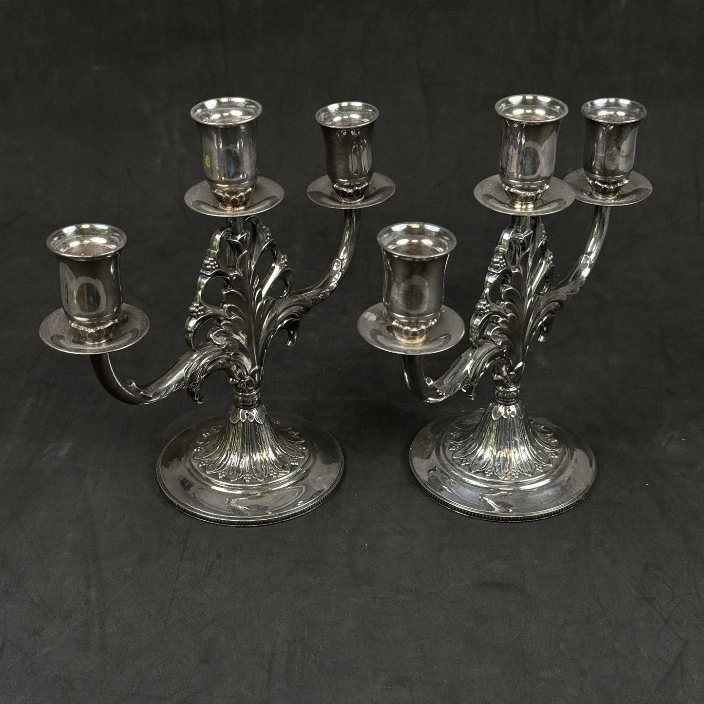 MARQUISE 1847 Rogers Bros 3 Candle Candelabra Silver Plated 009156 IS Stamped