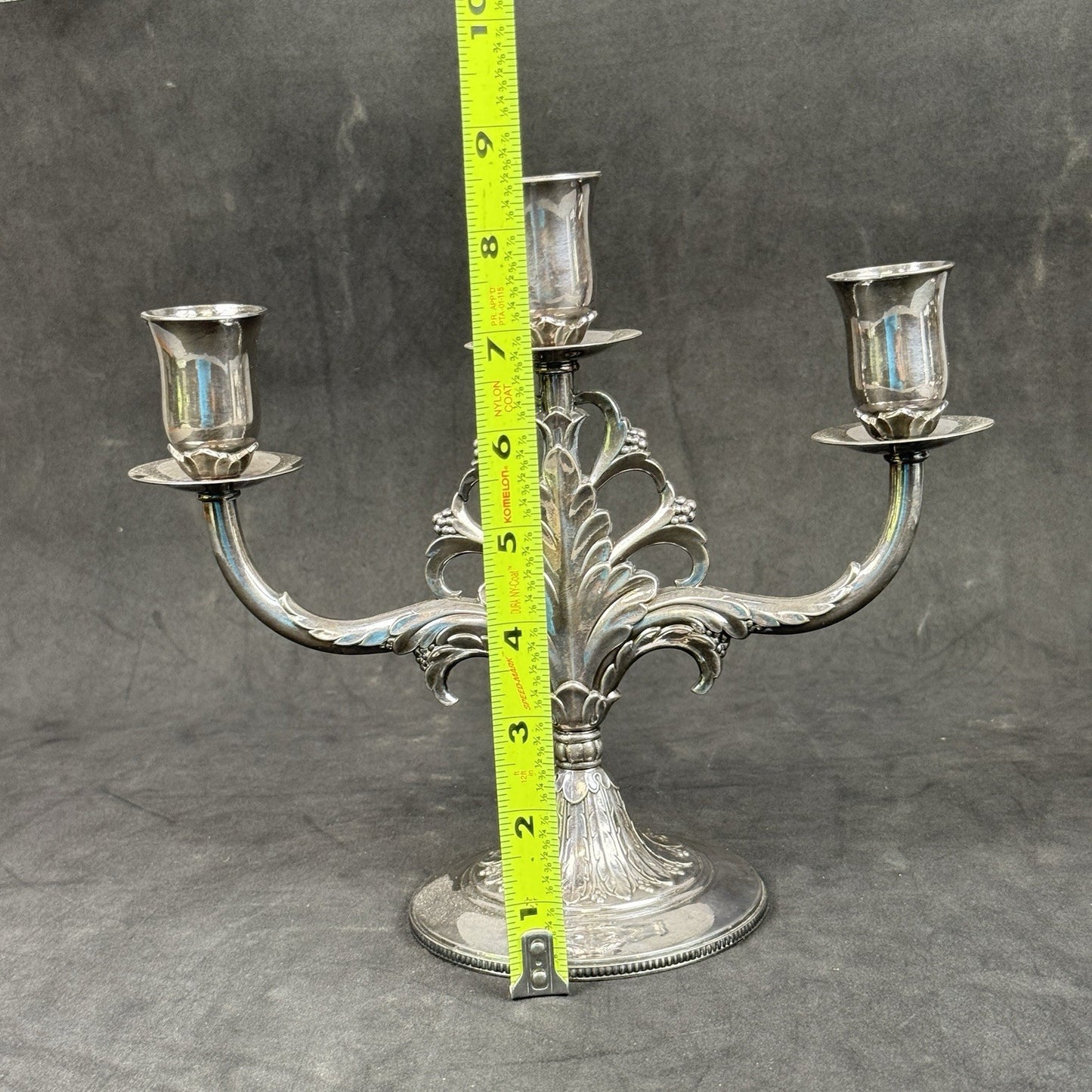 MARQUISE 1847 Rogers Bros 3 Candle Candelabra Silver Plated 009156 IS Stamped