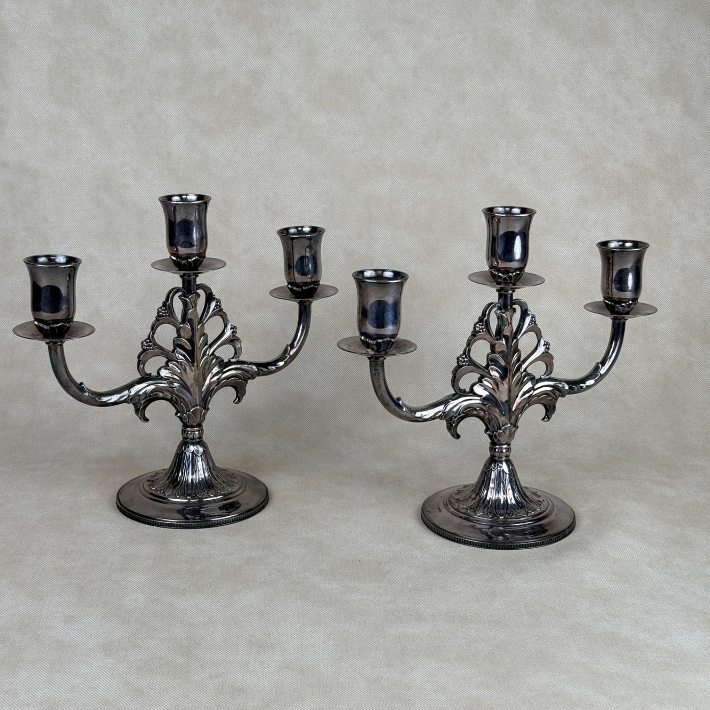 MARQUISE 1847 Rogers Bros 3 Candle Candelabra Silver Plated 009156 IS Stamped