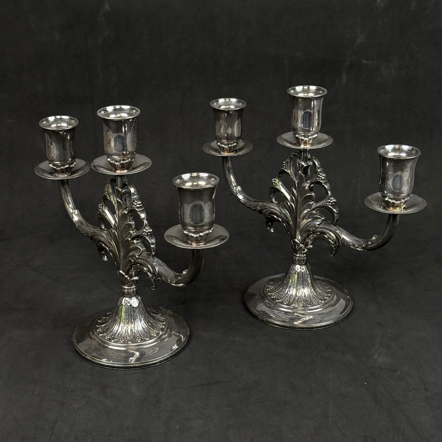 MARQUISE 1847 Rogers Bros 3 Candle Candelabra Silver Plated 009156 IS Stamped