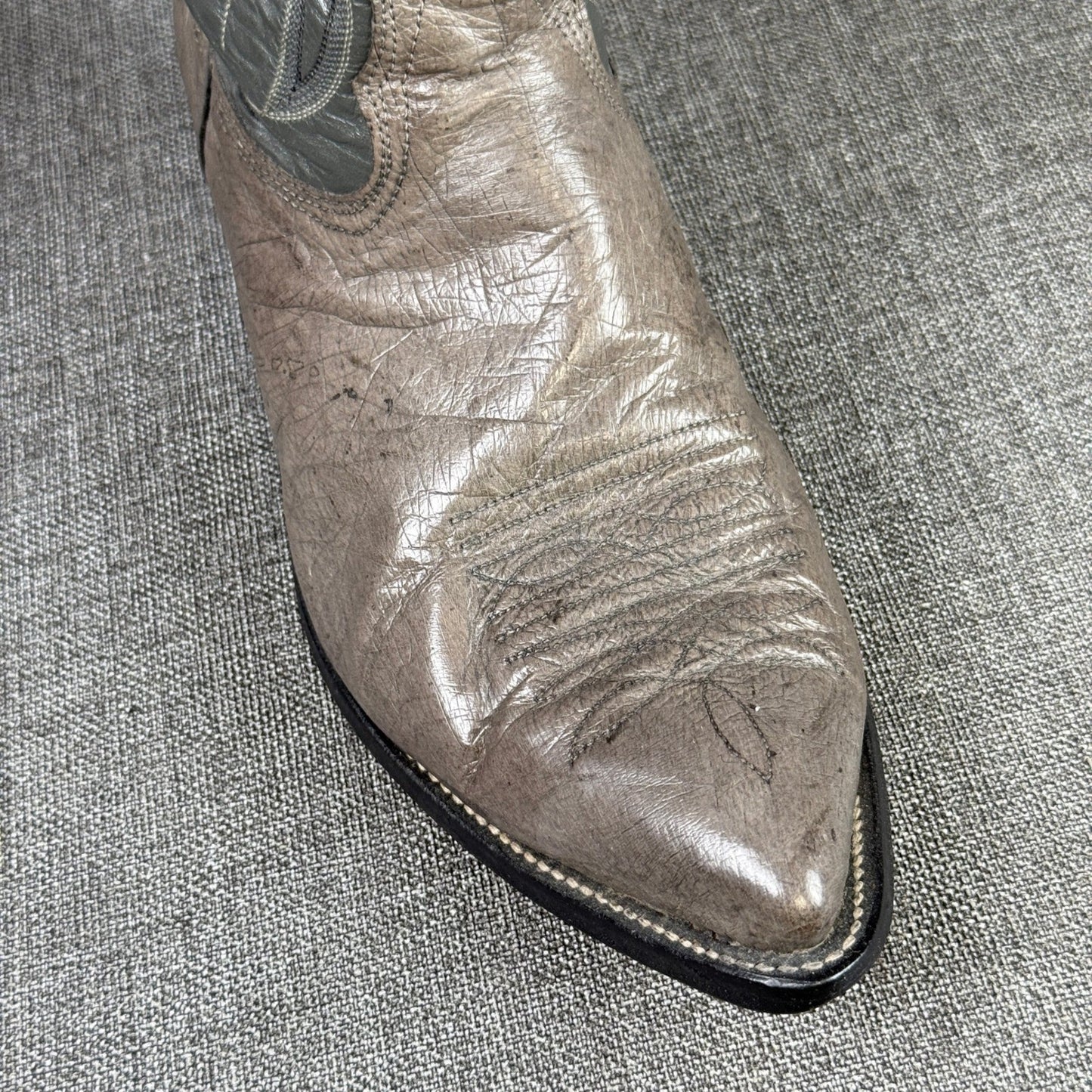 Nocona Cowboy Boots Mens Sz 9.5 D Gray Leather Western Style Made in USA