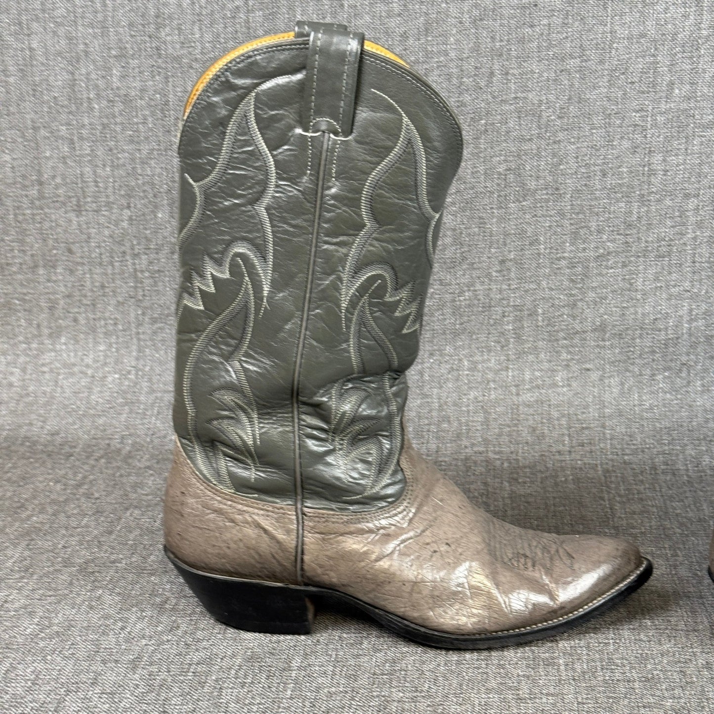 Nocona Cowboy Boots Mens Sz 9.5 D Gray Leather Western Style Made in USA