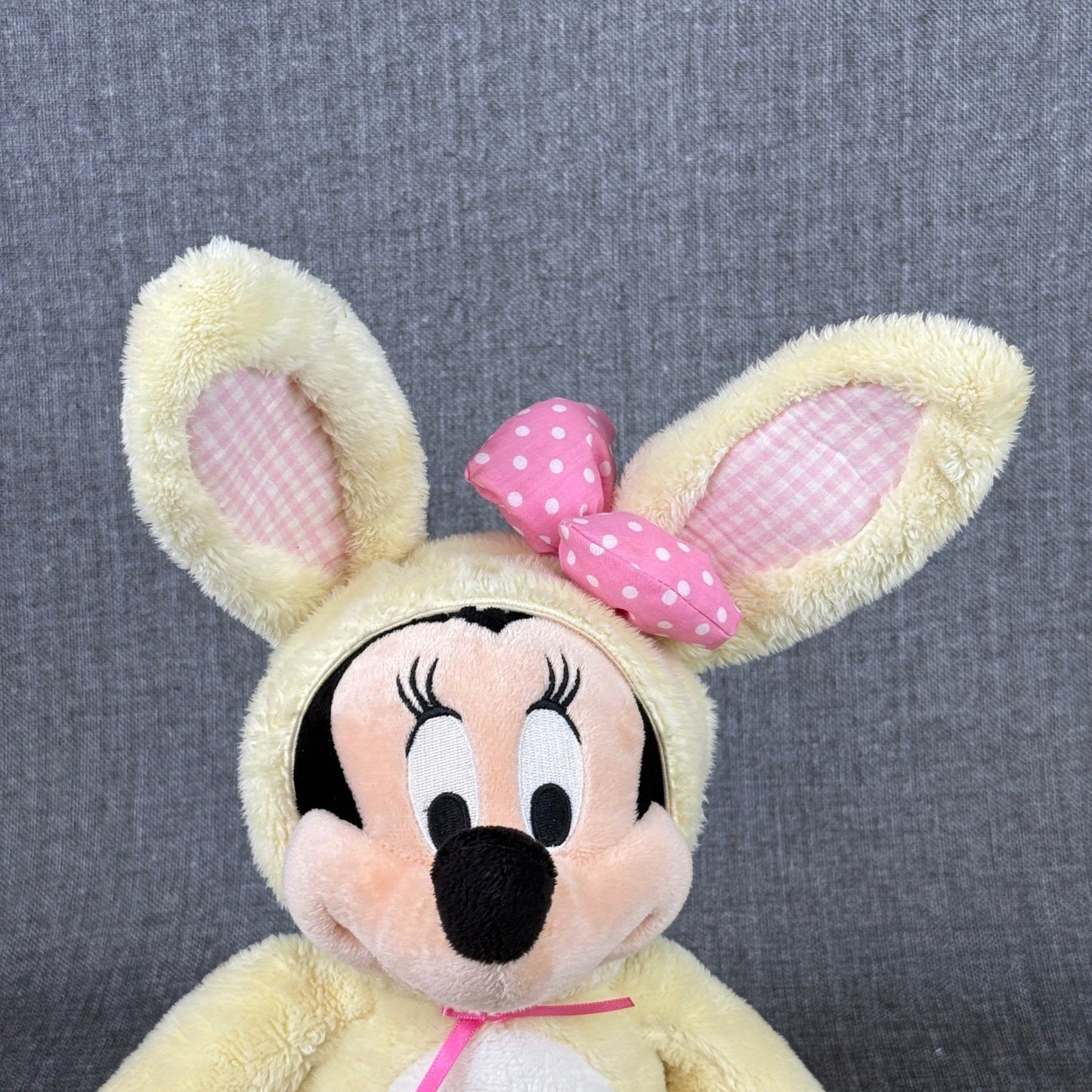 Disney Store Minnie Mouse Easter Bunny Plush 11 Inch Sitting Stuffed Animal Toy