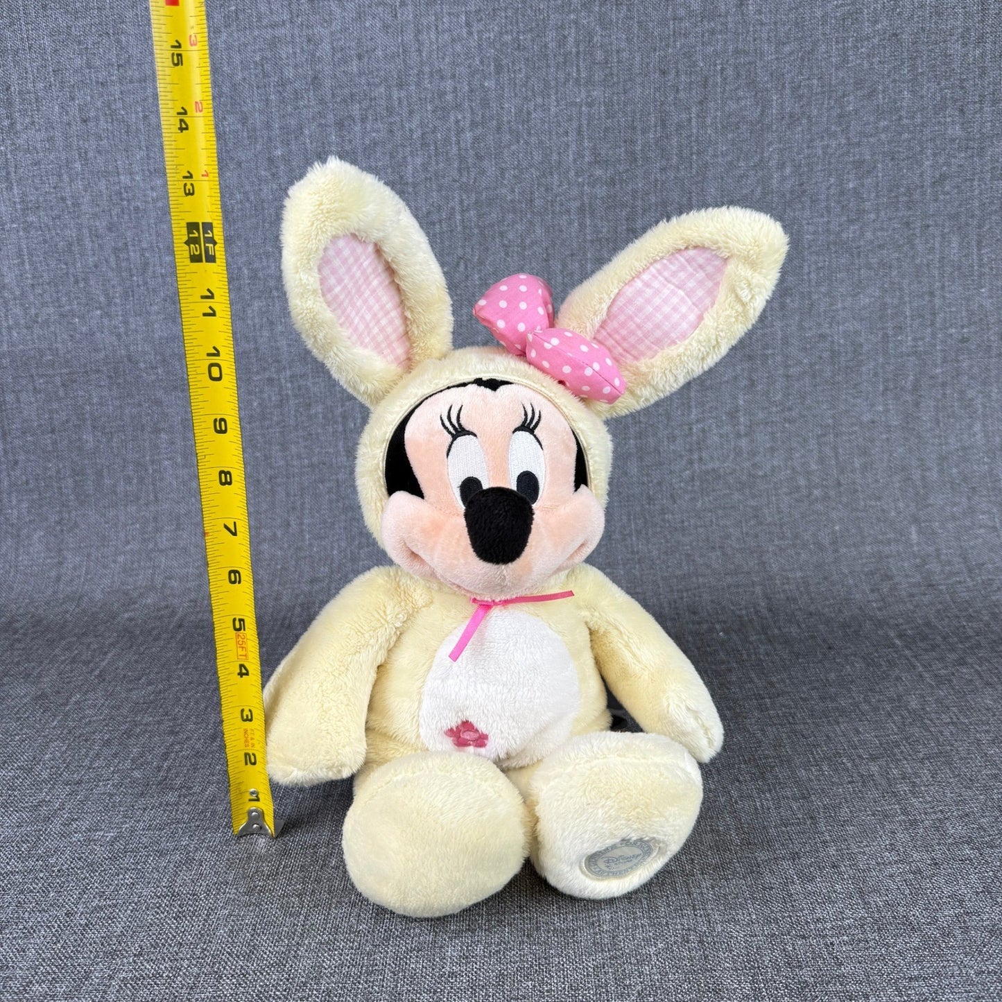 Disney Store Minnie Mouse Easter Bunny Plush 11 Inch Sitting Stuffed Animal Toy