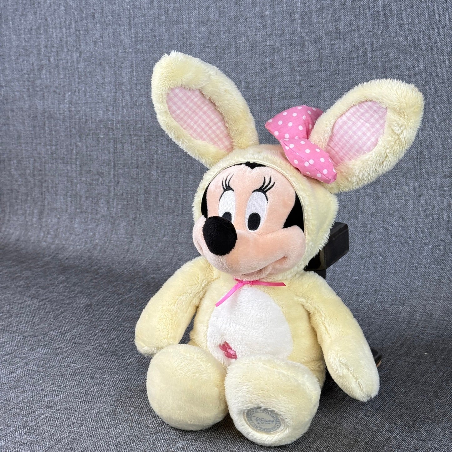 Disney Store Minnie Mouse Easter Bunny Plush 11 Inch Sitting Stuffed Animal Toy