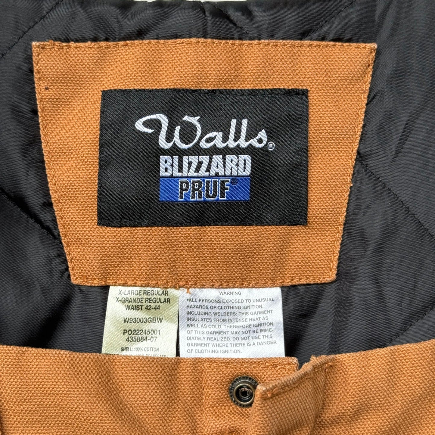 Walls Blizzard Pruf Insulated Coveralls Mens XL Regular Workwear Overalls