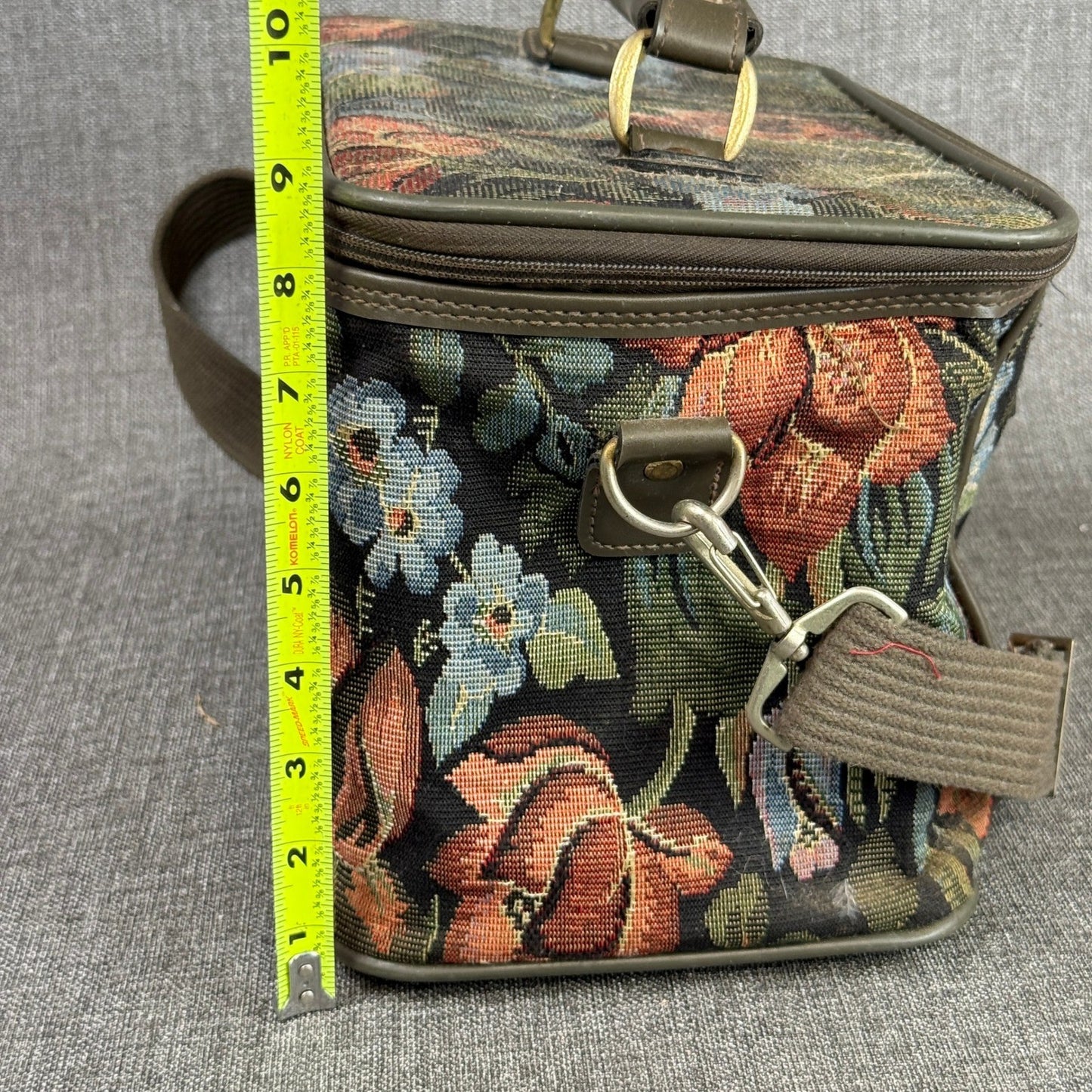 Jordache Floral Tapestry Bag Vintage Travel Carry On Handbag