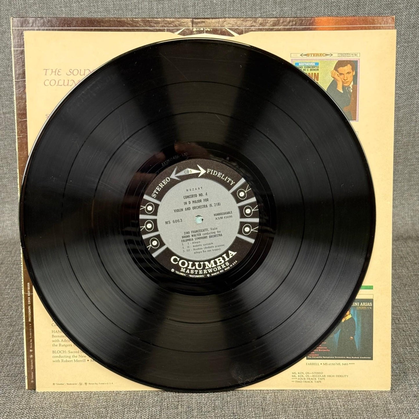 Mozart Violin Concertos Zino Francescatti Bruno Walter Columbia 6-Eye Vinyl