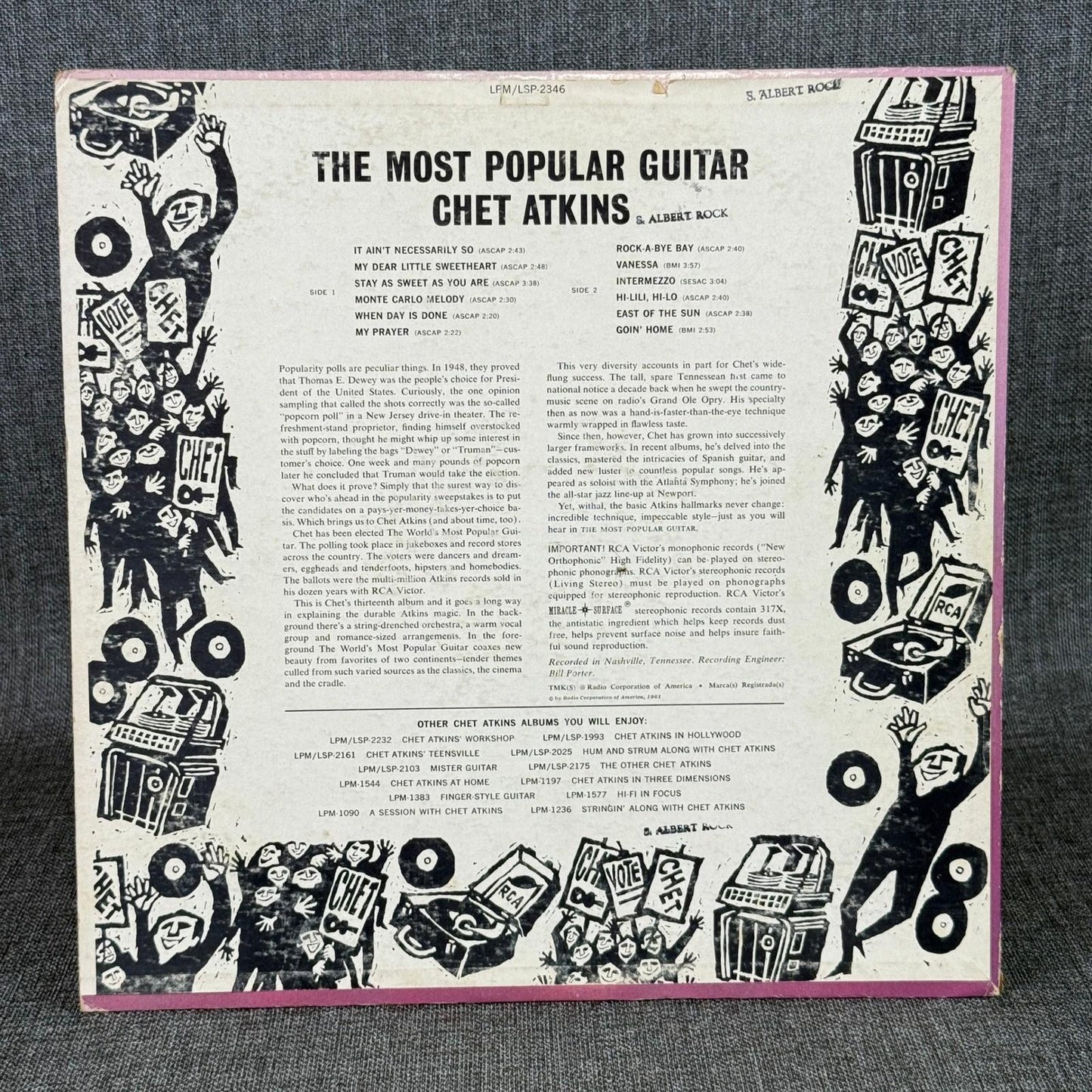 The Most Popular Guitar Chet Atkins Vinyl Record RCA Victor LPM-2346 Album