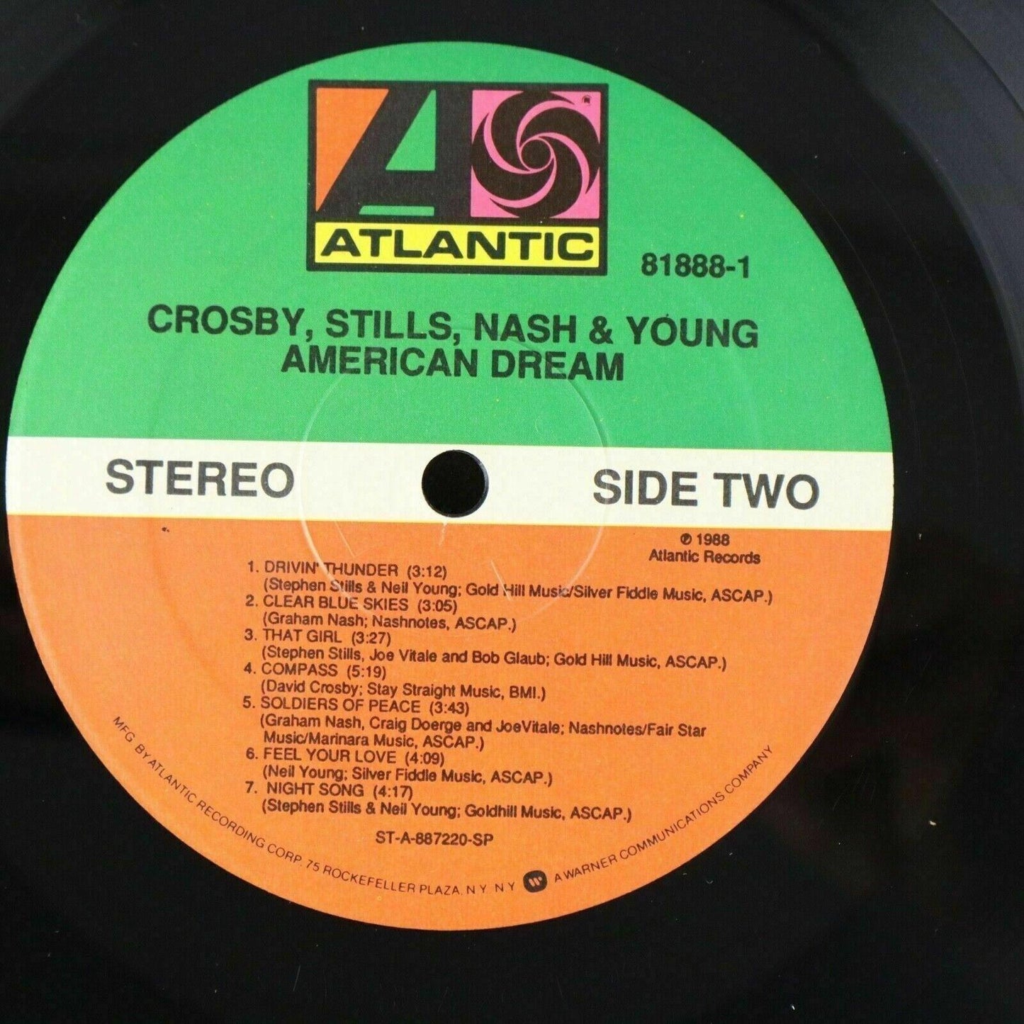 Crosby Stills Nash & Young American Dream PROMO Vinyl Record LP 1988 Atlantic