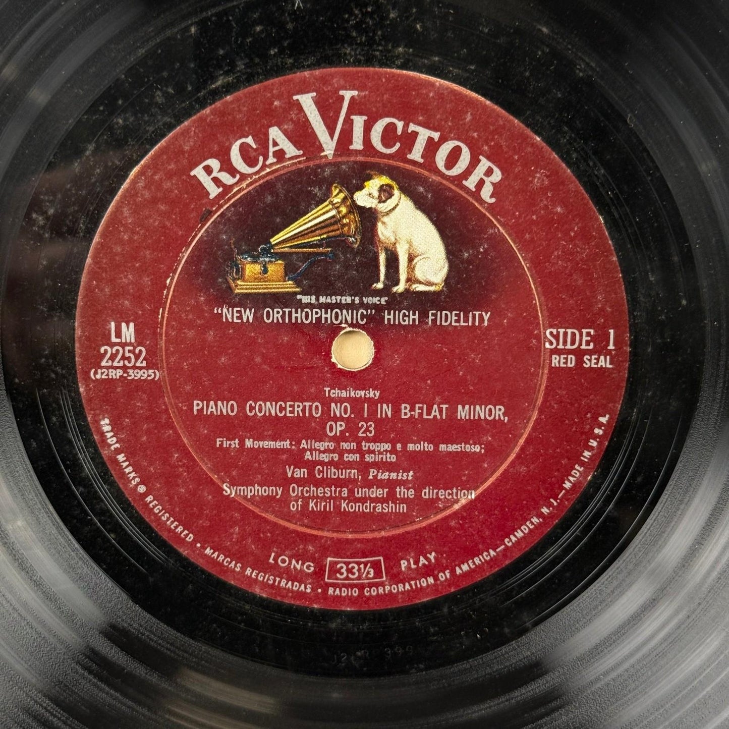 Victor Tchaikovsky Concerto No 1 Van Cliburn Vinyl Record - VG