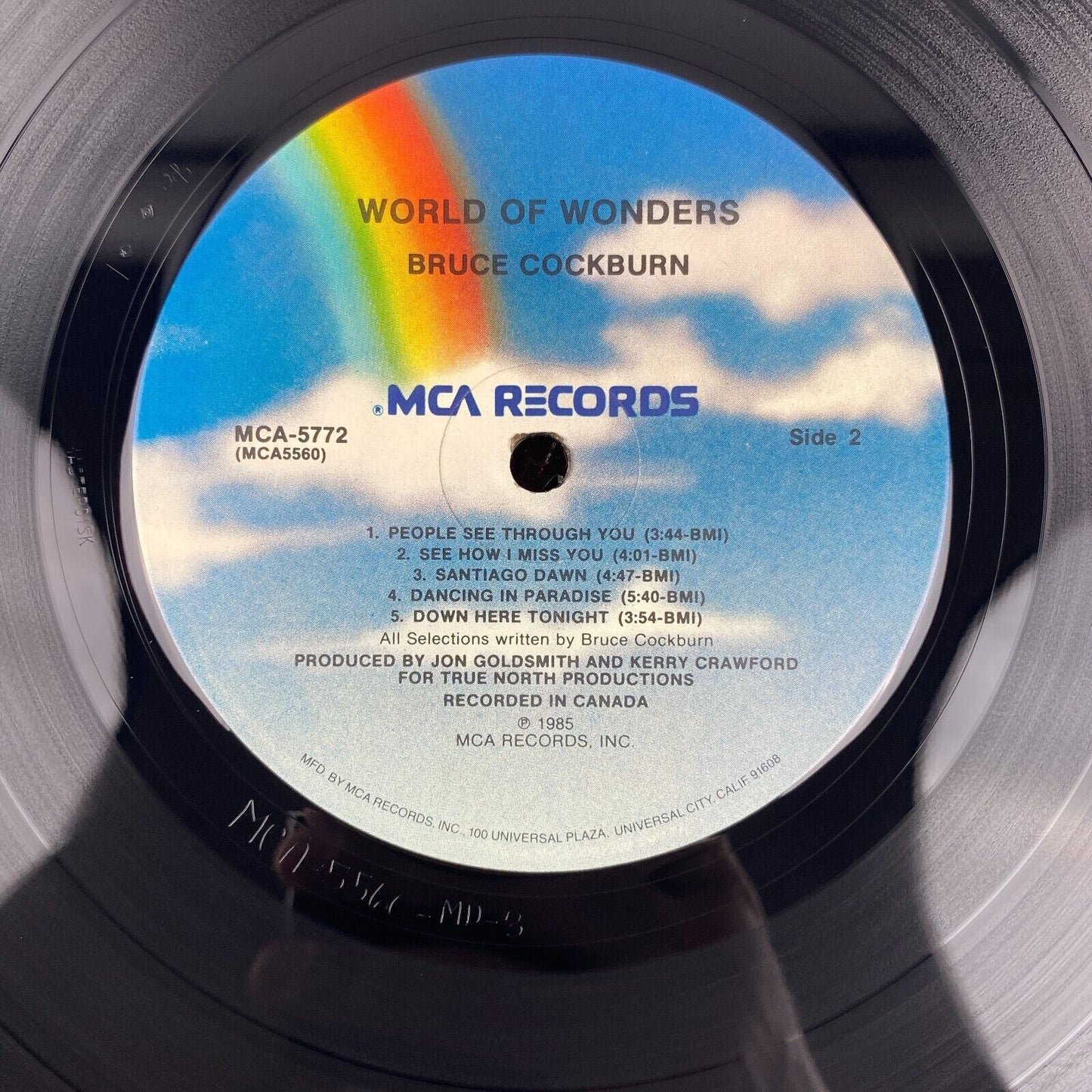 World of Wonders - Bruce Cockburn Promotional Vinyl Record, Near Mint Condition