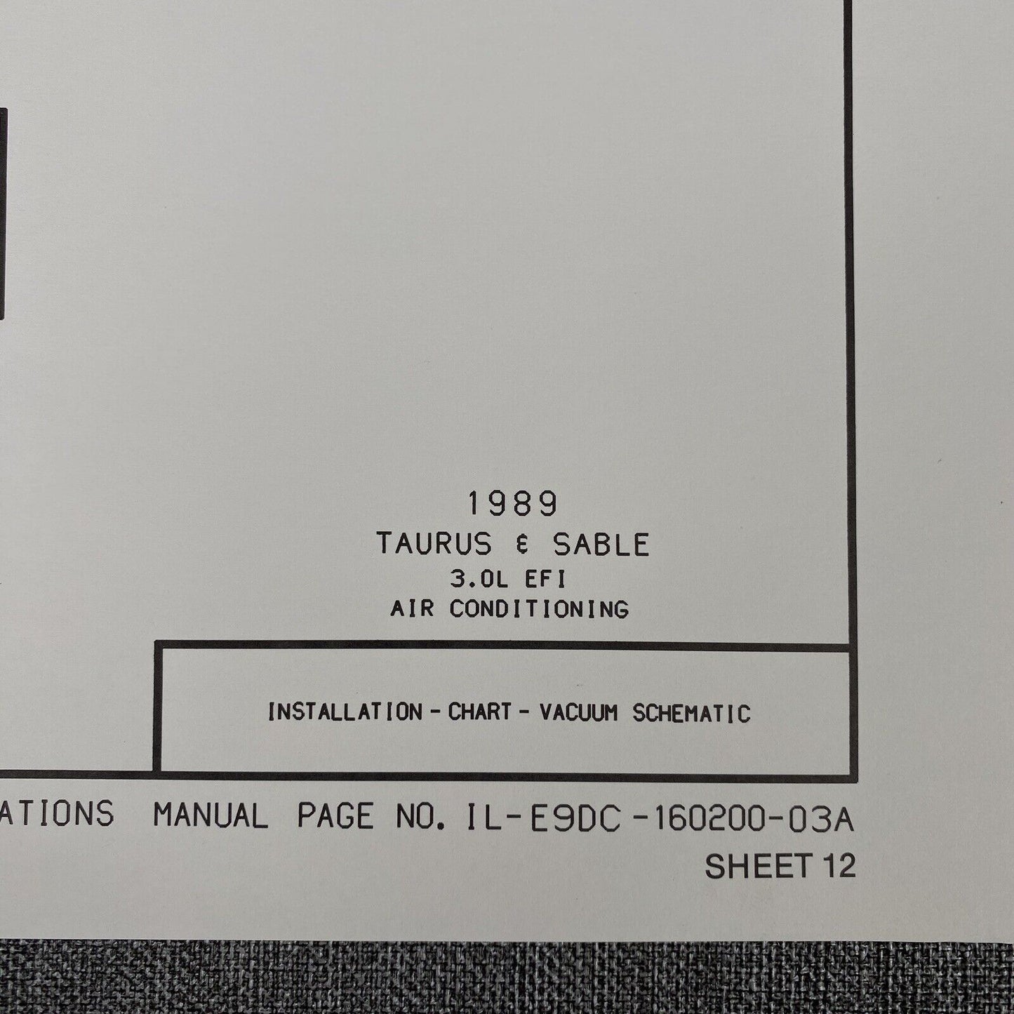 OEM Ford 1989 Ford Taurus & Sable 3.0L EFI + Air-cond. - Vacuum Schematic