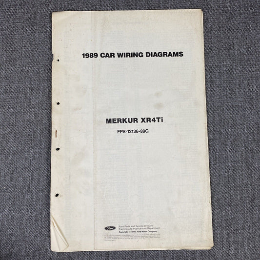 OEM 1989 Ford Merkur XR4Ti  Electrical Wiring Diagram