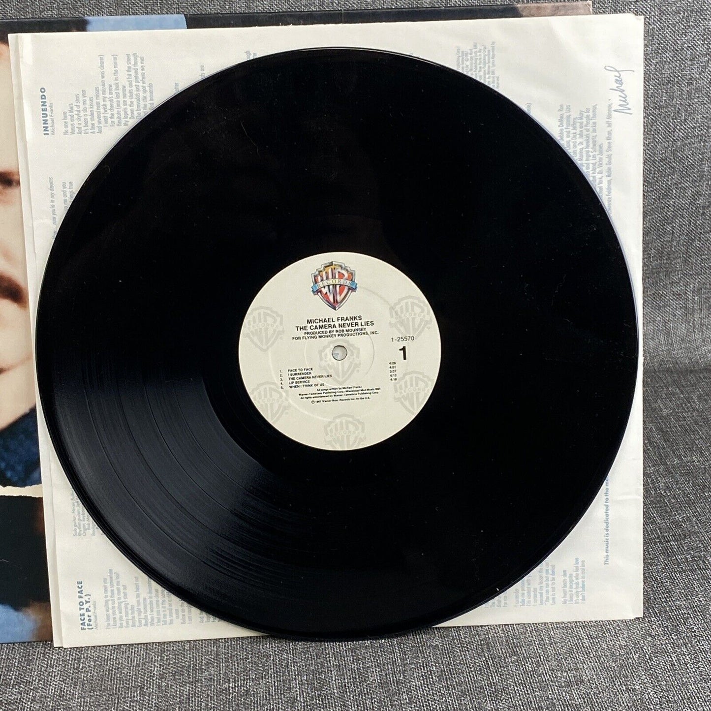 Michael Franks The Camera Never Lies , Promotional Vinyl Record 1987