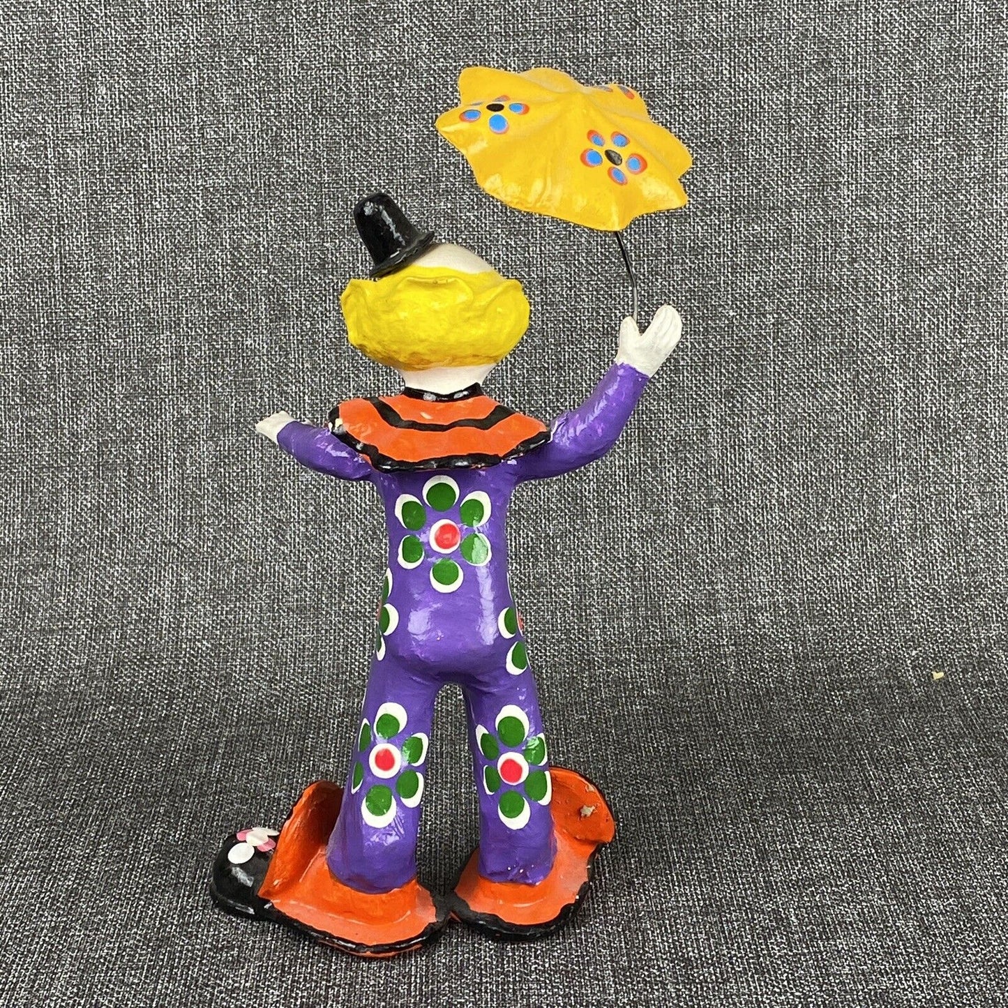 Mache Clown Umbrella Handpainted Vintage Colorful