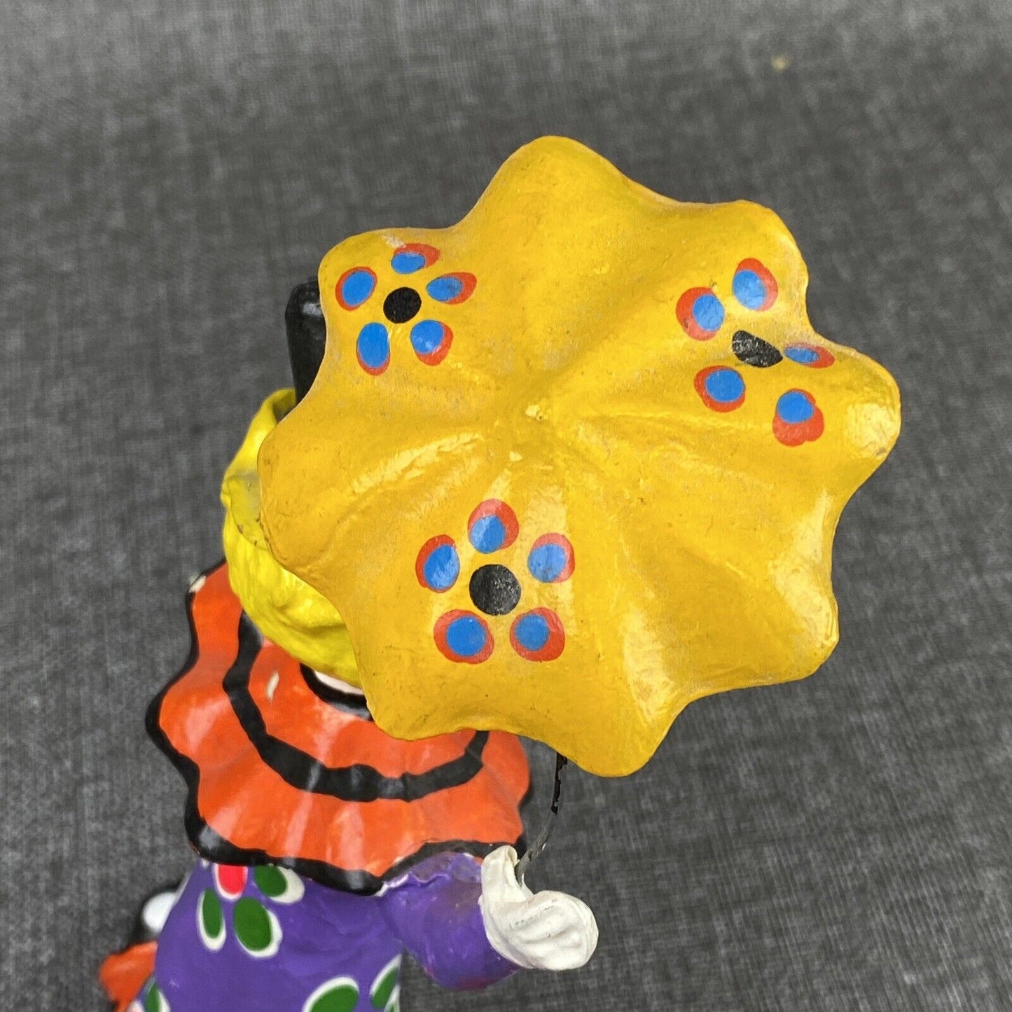 Mache Clown Umbrella Handpainted Vintage Colorful