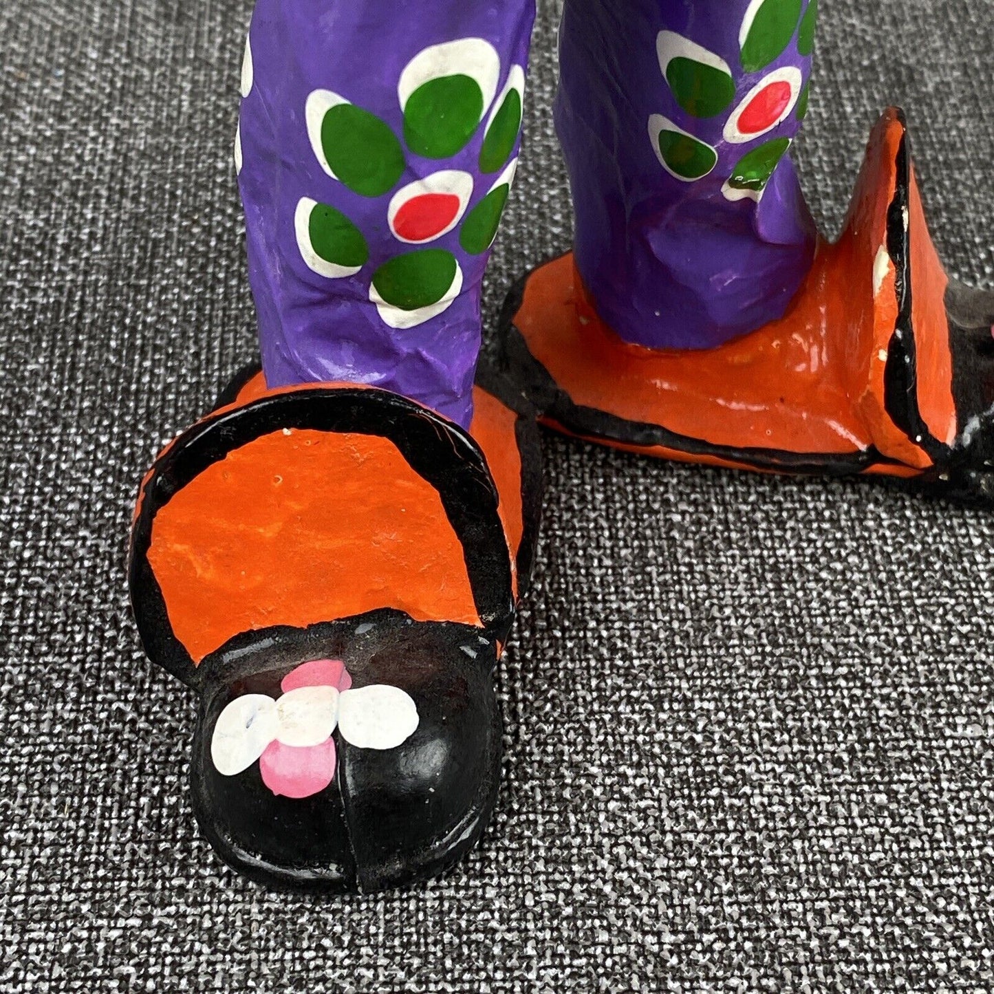 Mache Clown Umbrella Handpainted Vintage Colorful