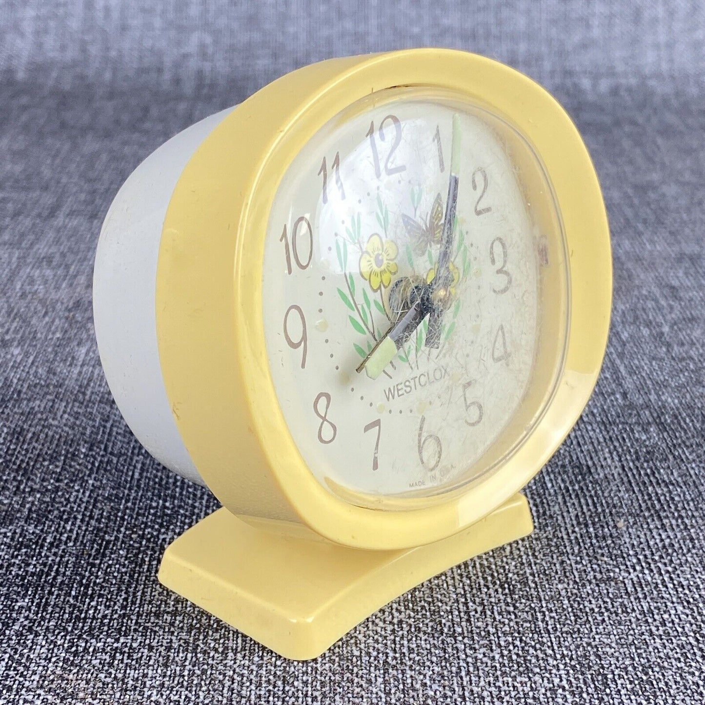 Westclox Mechanical Winding Clock with Butterflies (Not Working)