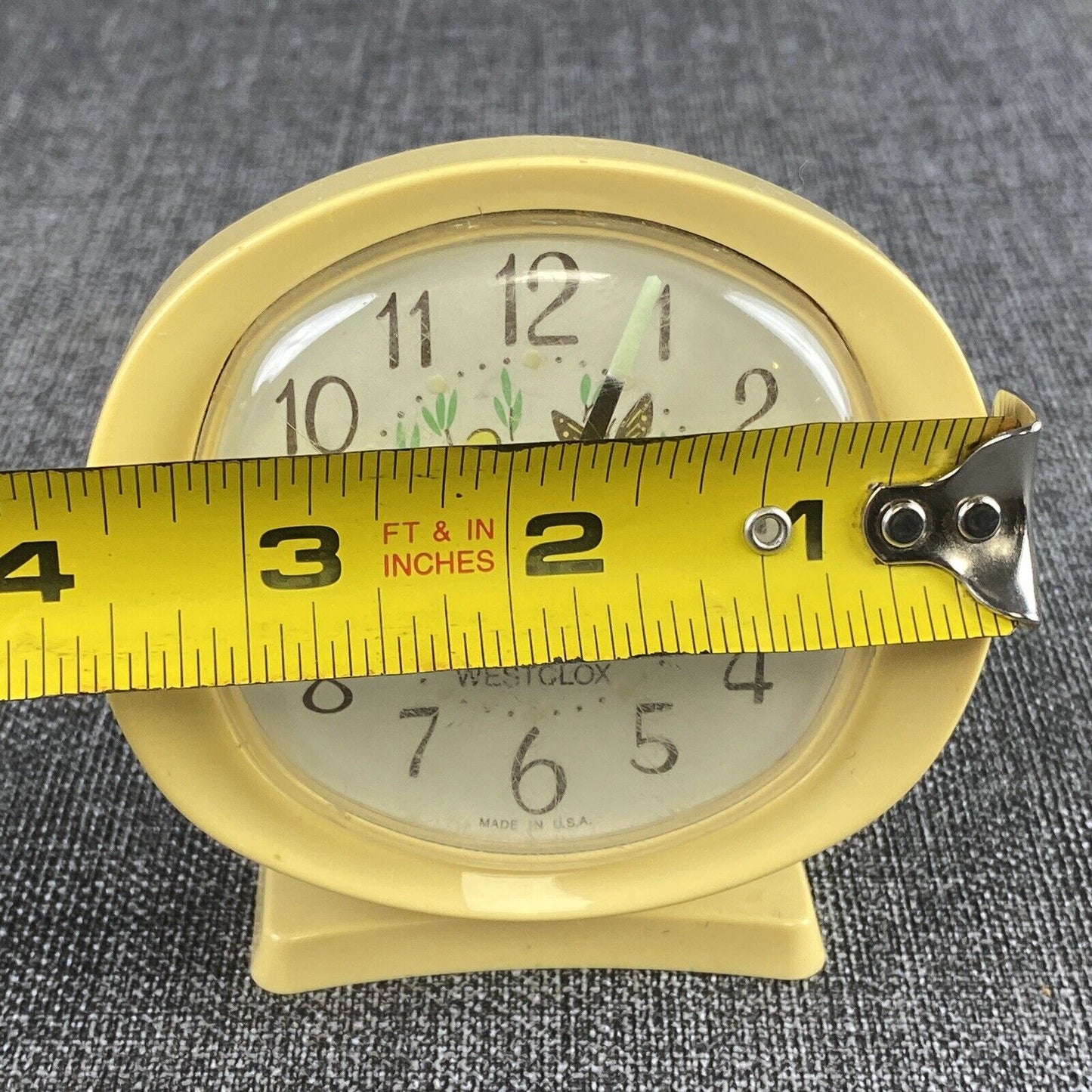 Westclox Mechanical Winding Clock with Butterflies (Not Working)