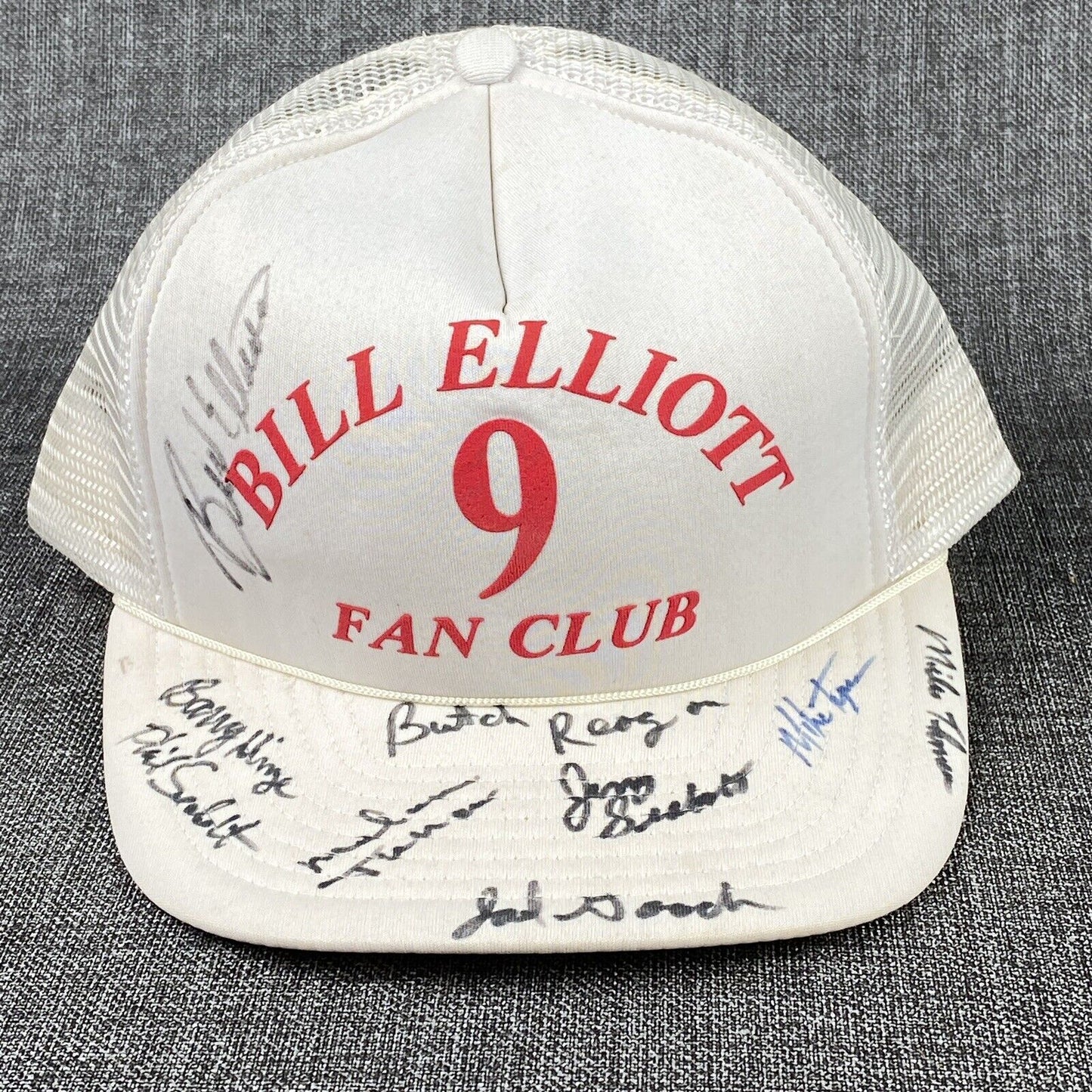 Autographed Bill Elliott, butch Rogers, and more #9 Fan Club Trucker's Hat