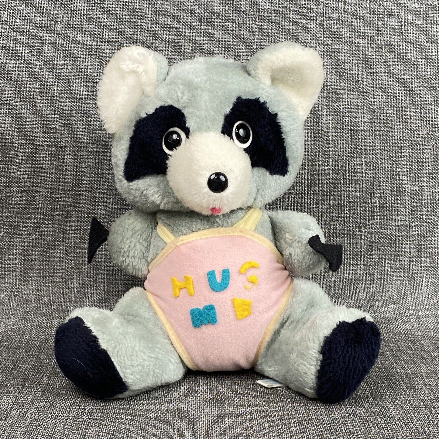Vintage Rushton Raccoon Plush 10" sitting