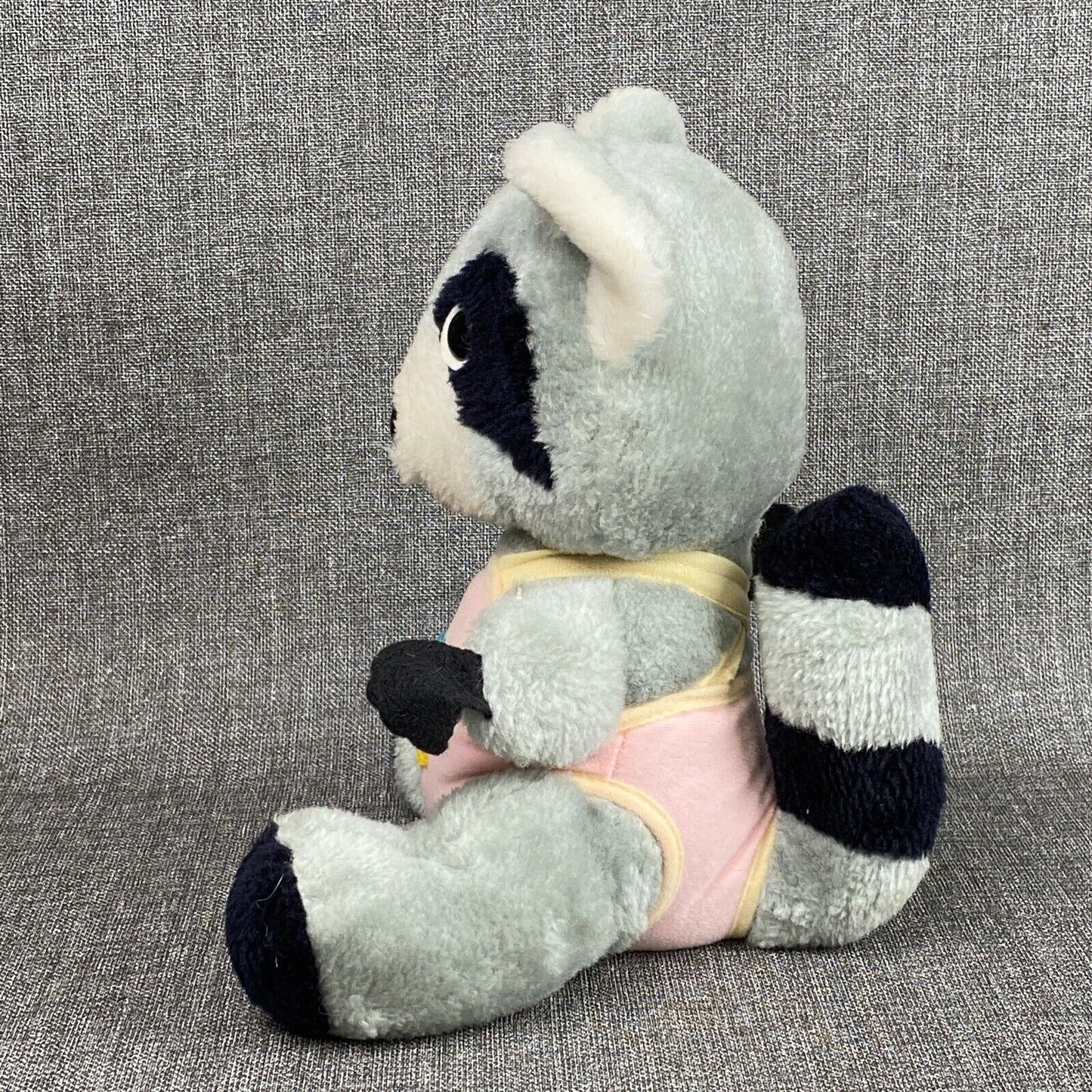 Vintage Rushton Raccoon Plush 10" sitting