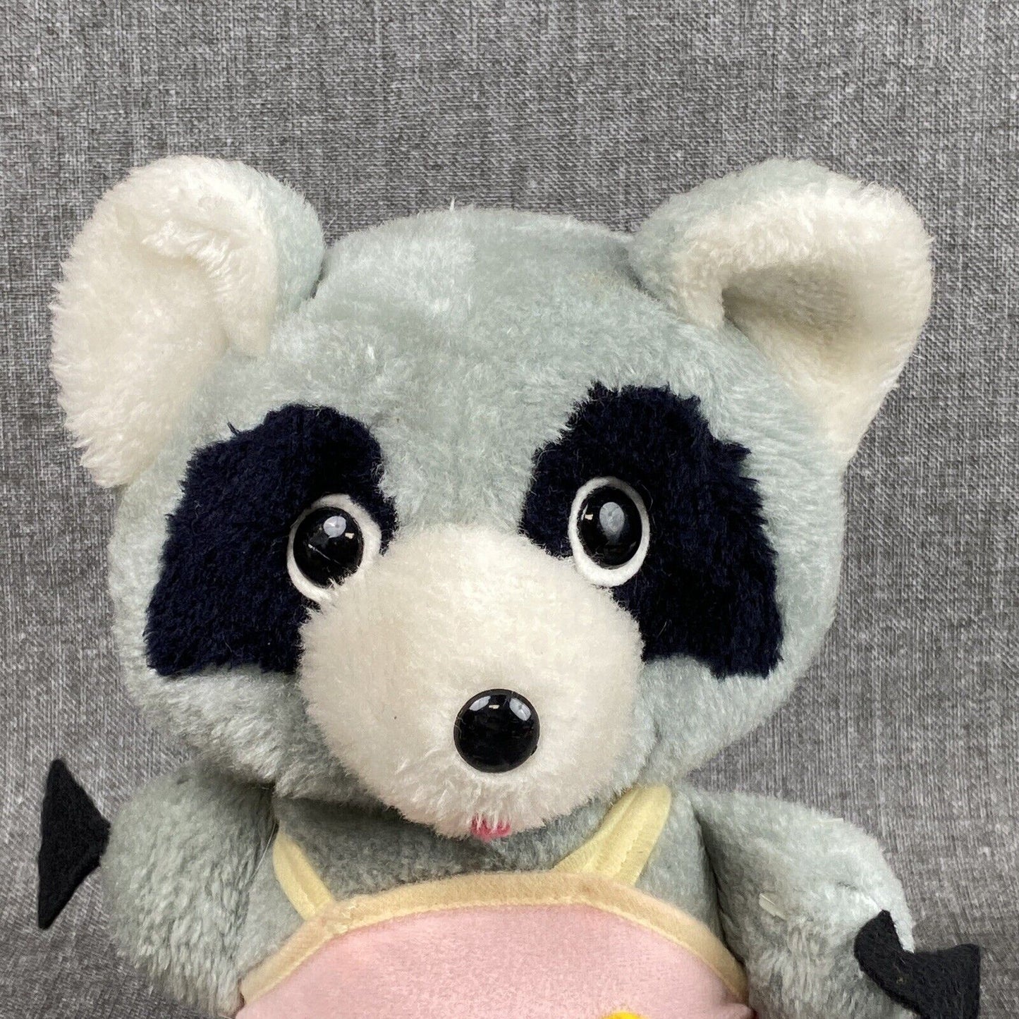 Vintage Rushton Raccoon Plush 10" sitting