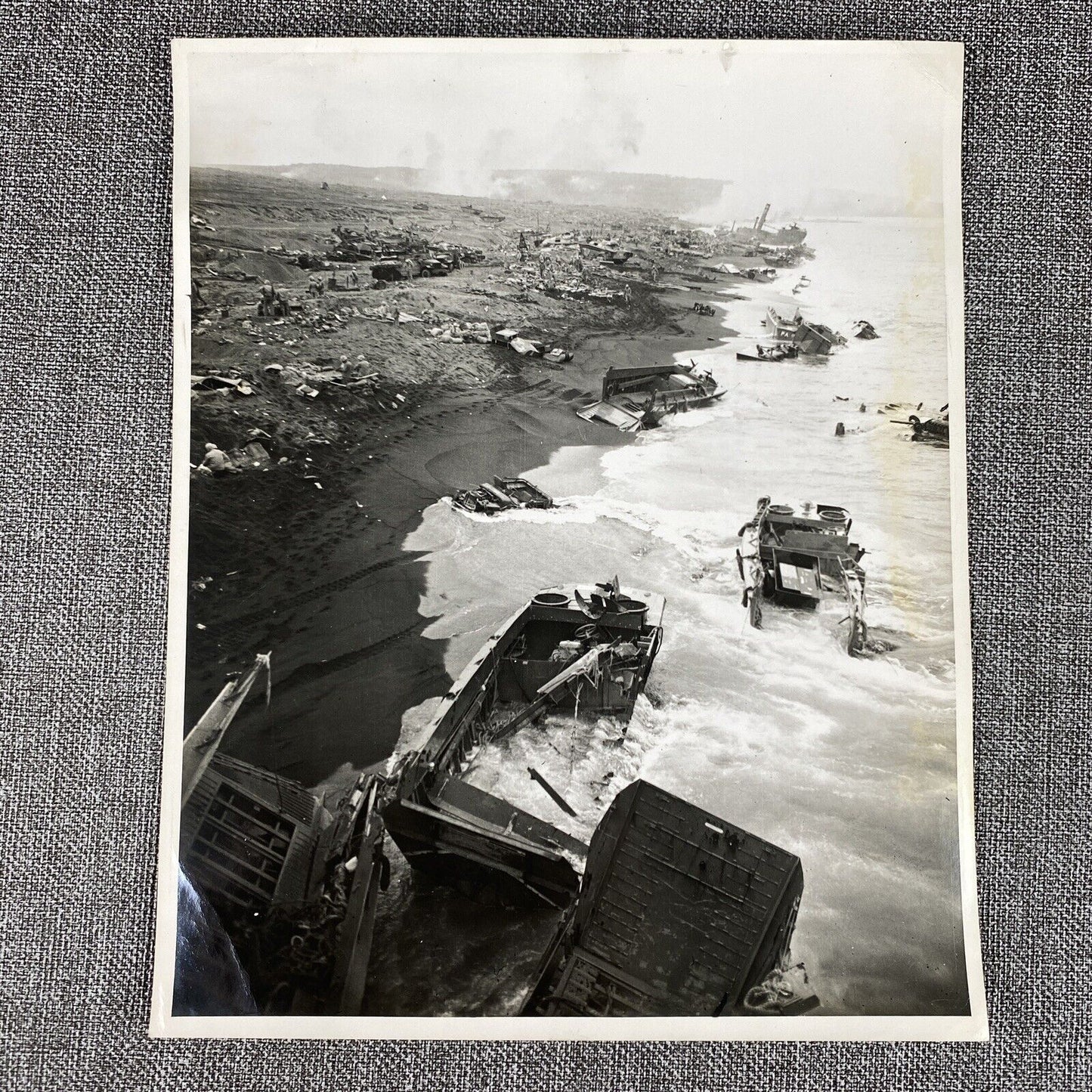 Official U. S. Marine Corps Photo Invasion Wreckage Iwo Jima WWII