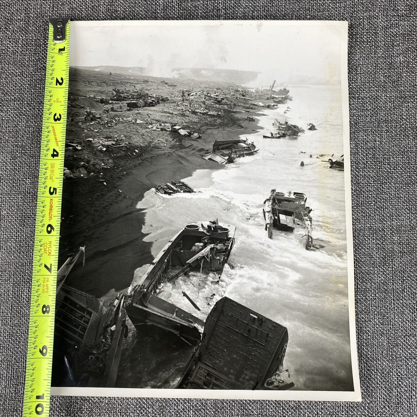 Official U. S. Marine Corps Photo Invasion Wreckage Iwo Jima WWII