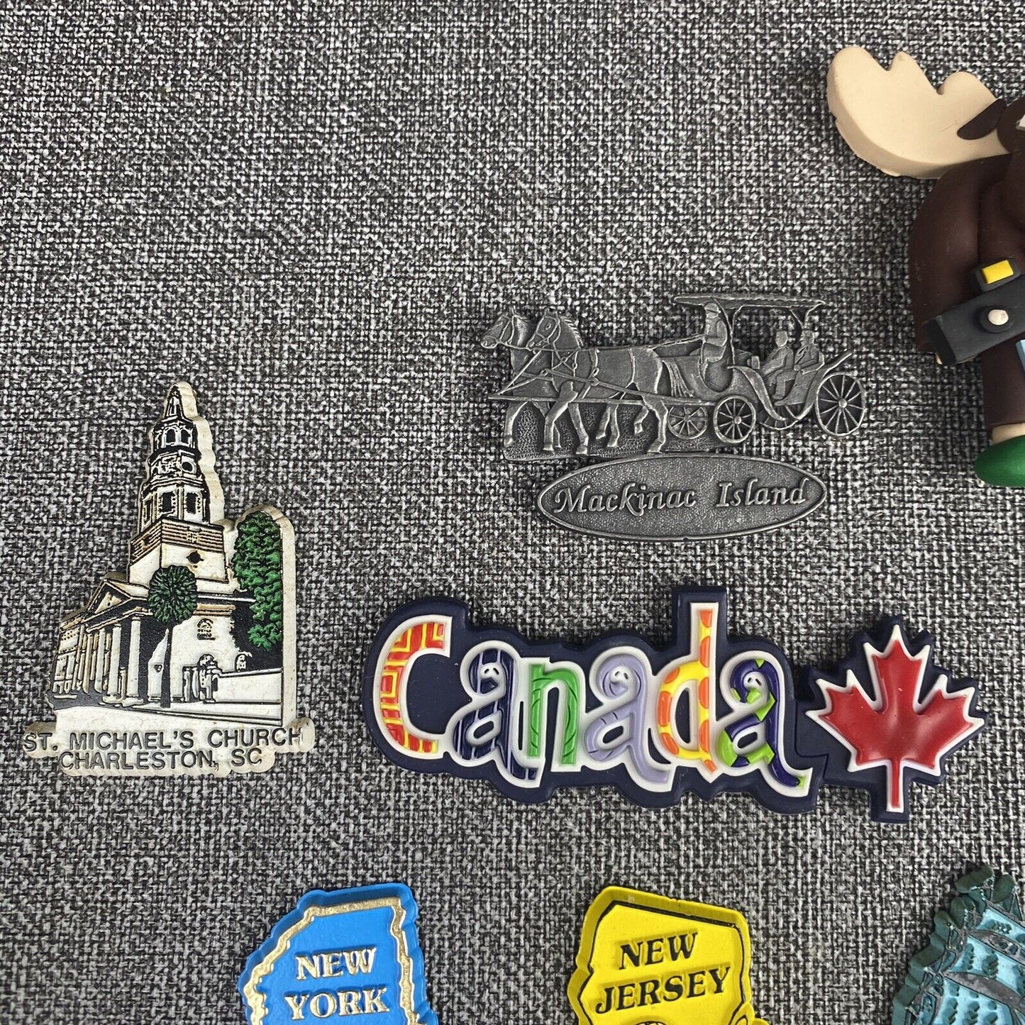 Lot Of 14 Vintage Refrigerator Magnets Travel Animals Kitchen Souvenirs