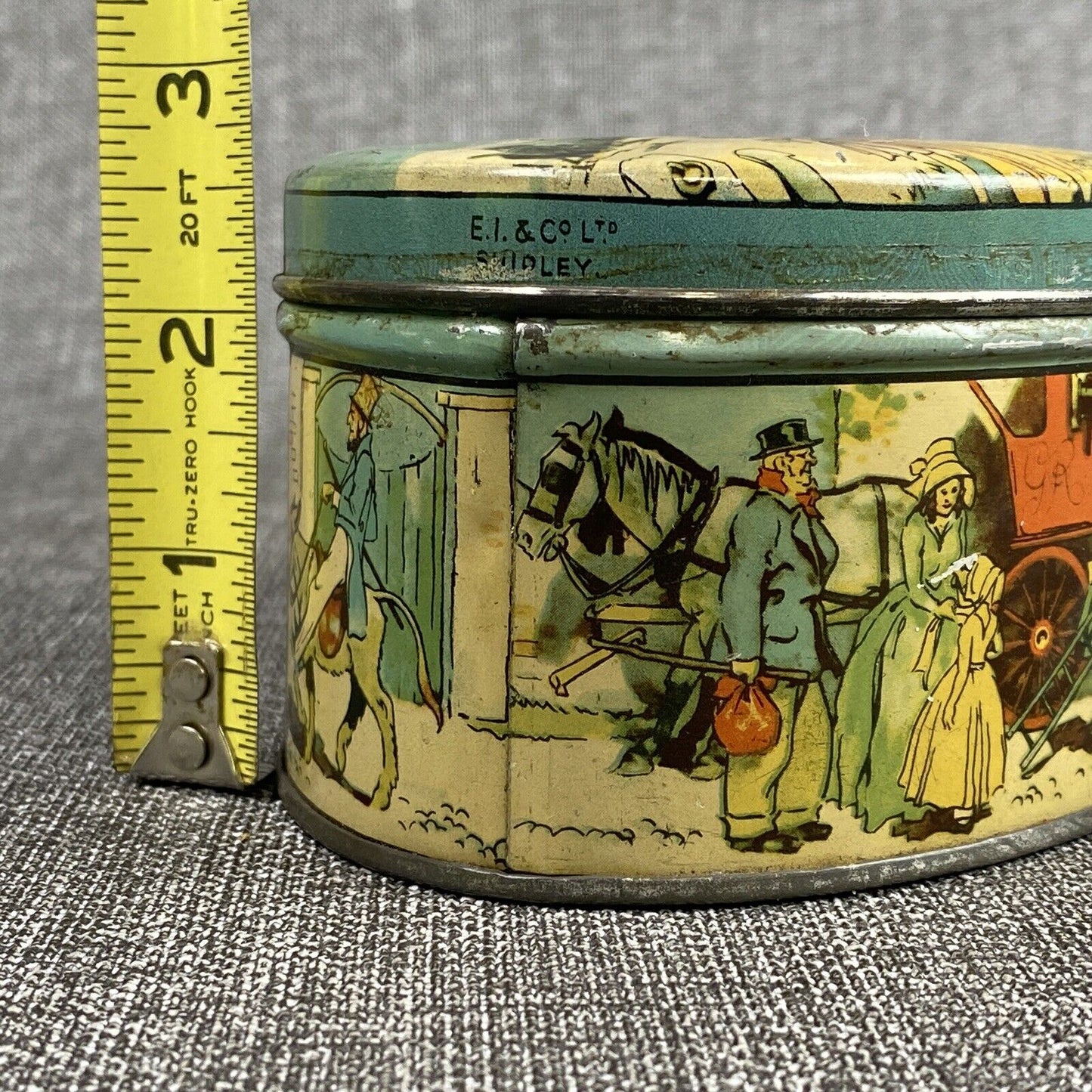 Vintage Candy Oval Tin Can THORNE'S Toffee made in England 8"x4"x2.5"