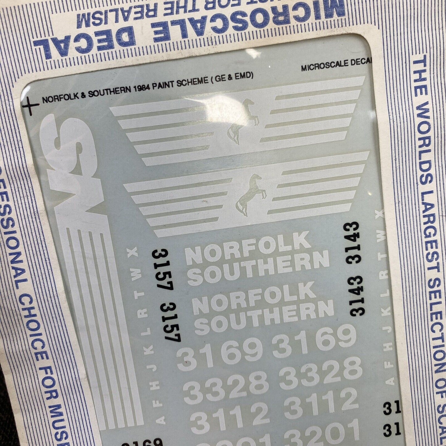 Microscale Decal HO #48-6 Norfolk & Southern 1984 Paint Scheme - GE & EMD