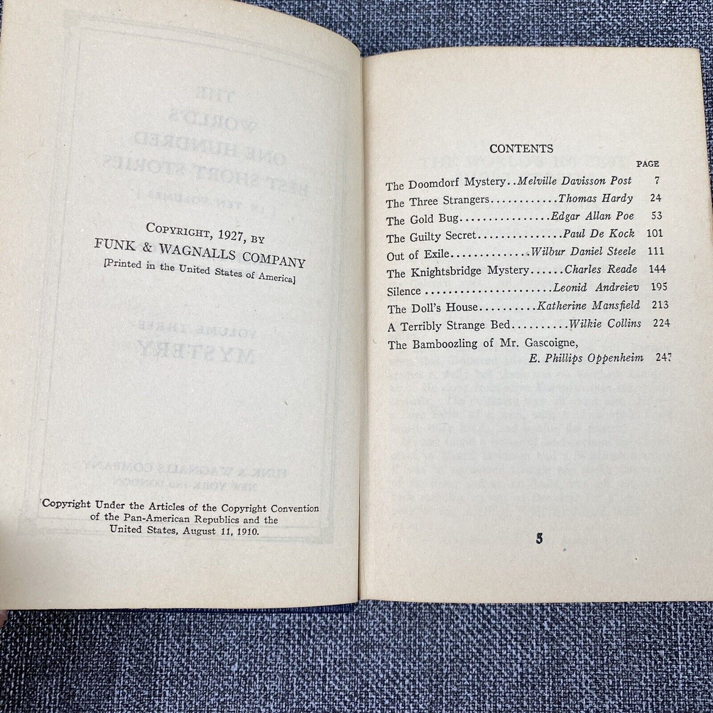 The World's One Hundred Best Short Stories Vol. 2,3,6,7 and 10 published in 1927